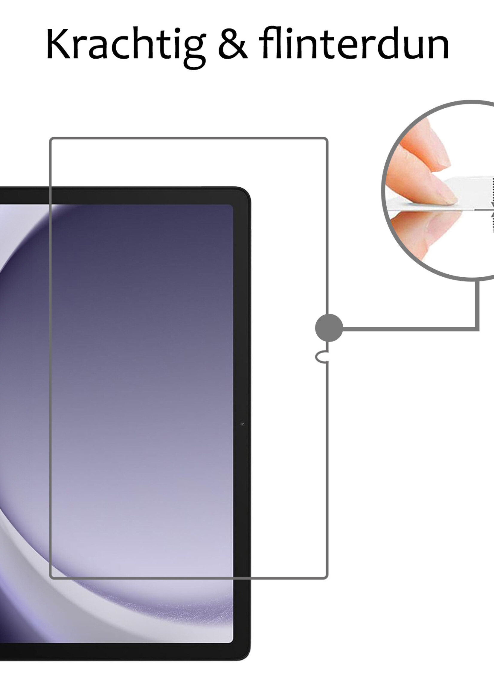 BTH Screenprotector Geschikt voor Samsung Galaxy Tab A9 Screenprotector Tempered Glass Screen Protector Gehard Glas - Screenprotector Geschikt voor Samsung Tab A9 Screenprotector Glas - 3 PACK