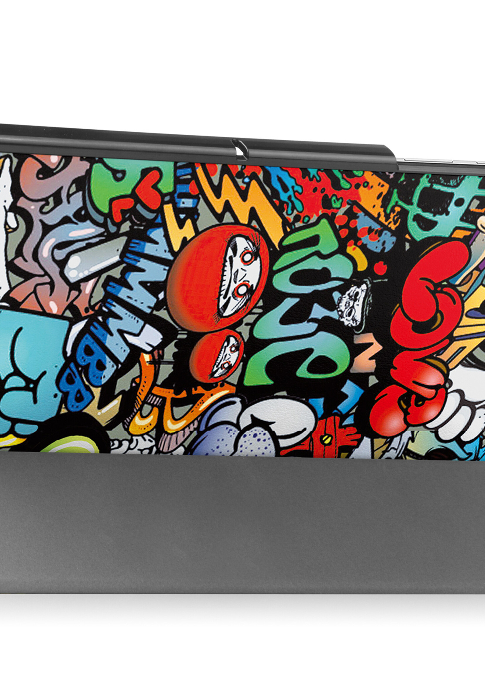 BTH Hoes Geschikt voor Samsung Galaxy Tab A9 Hoes Book Case Hoesje Trifold Cover - Hoesje Geschikt voor Samsung Tab A9 Hoesje Bookcase - Graffity