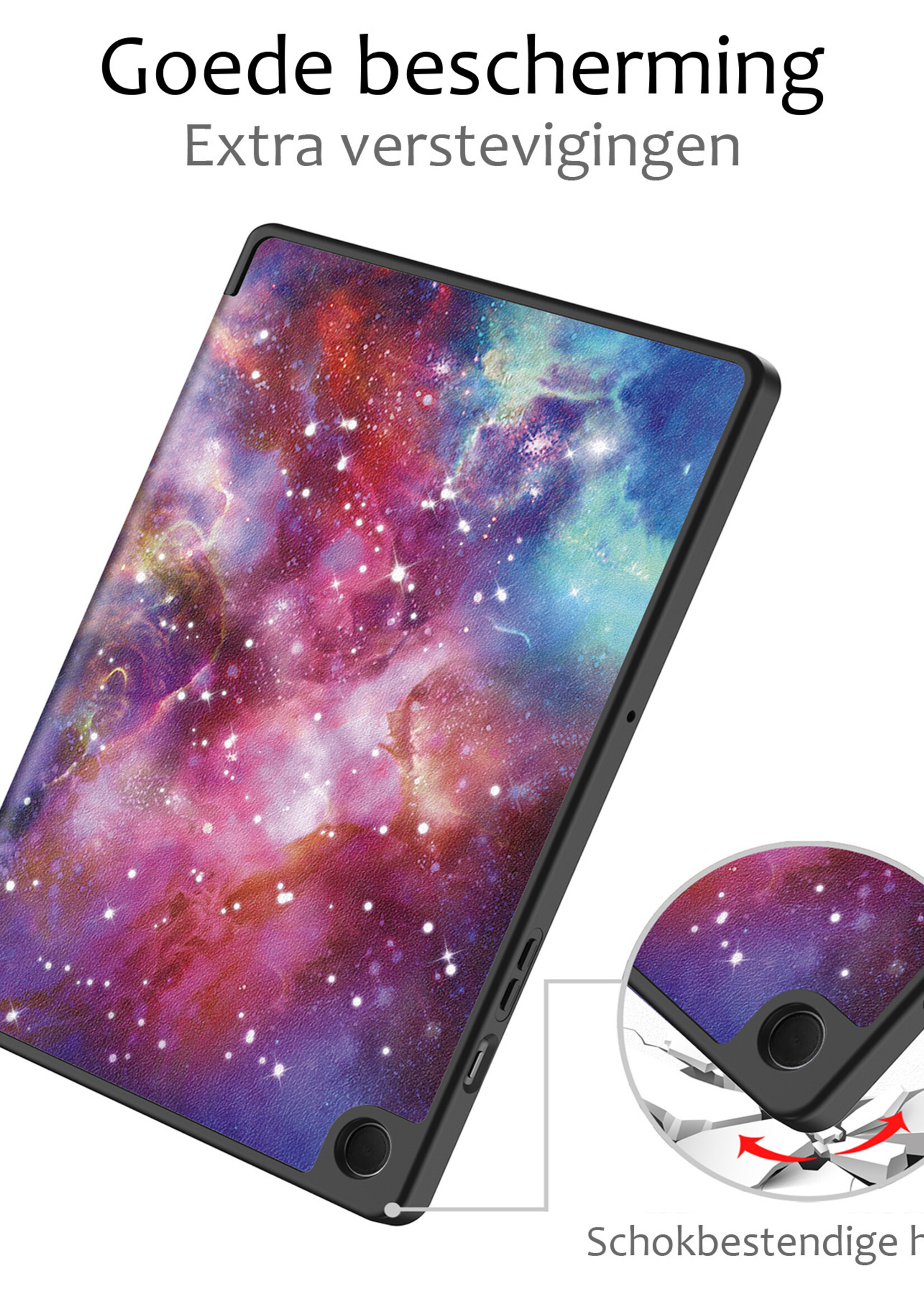 BTH Hoes Geschikt voor Samsung Galaxy Tab A9 Plus Hoes Book Case Hoesje Trifold Cover Met Screenprotector - Hoesje Geschikt voor Samsung Tab A9 Plus Hoesje Bookcase - Galaxy