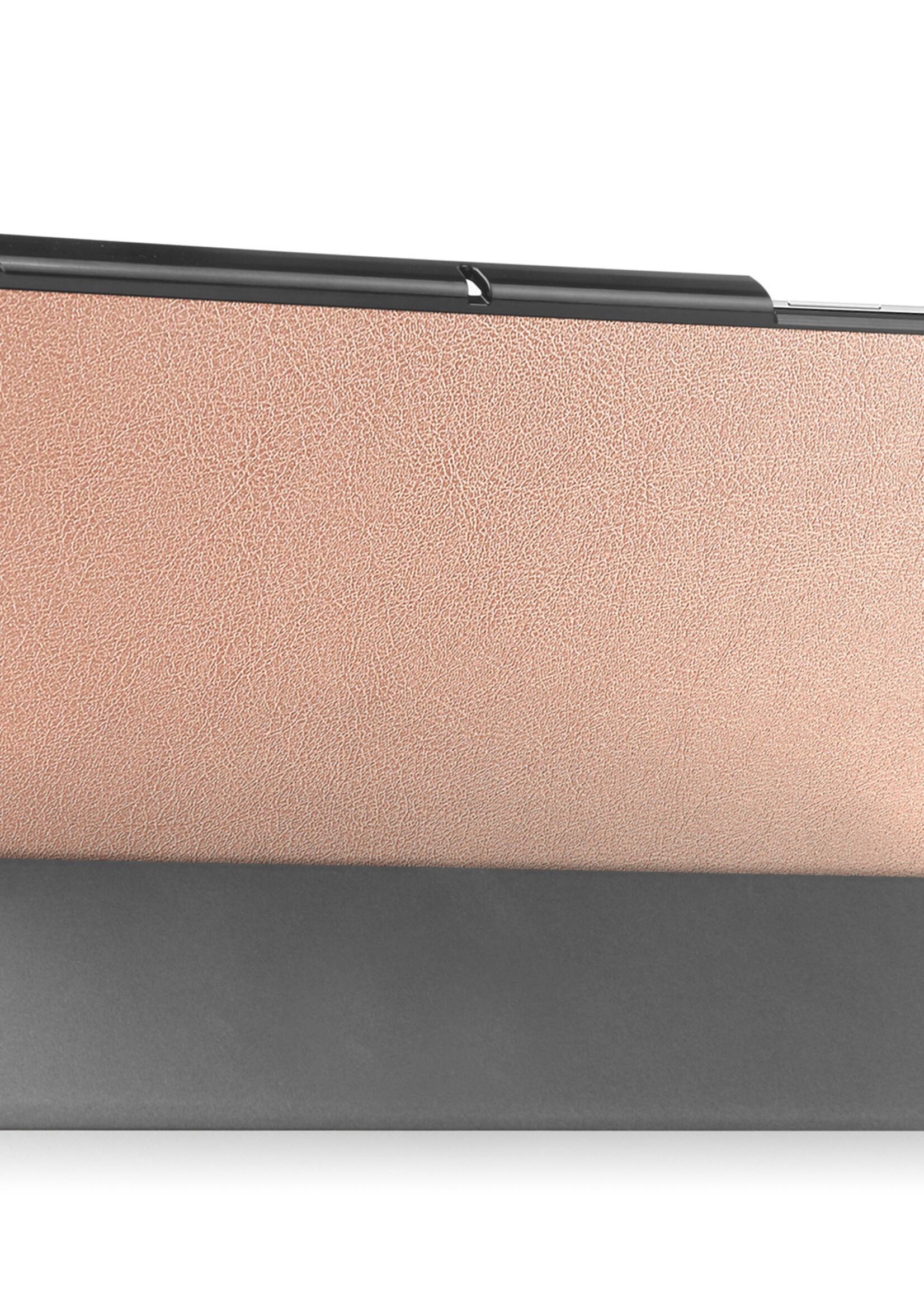 BTH Hoes Geschikt voor Samsung Galaxy Tab A9 Plus Hoes Book Case Hoesje Trifold Cover Met Screenprotector - Hoesje Geschikt voor Samsung Tab A9 Plus Hoesje Bookcase - Rosé goud