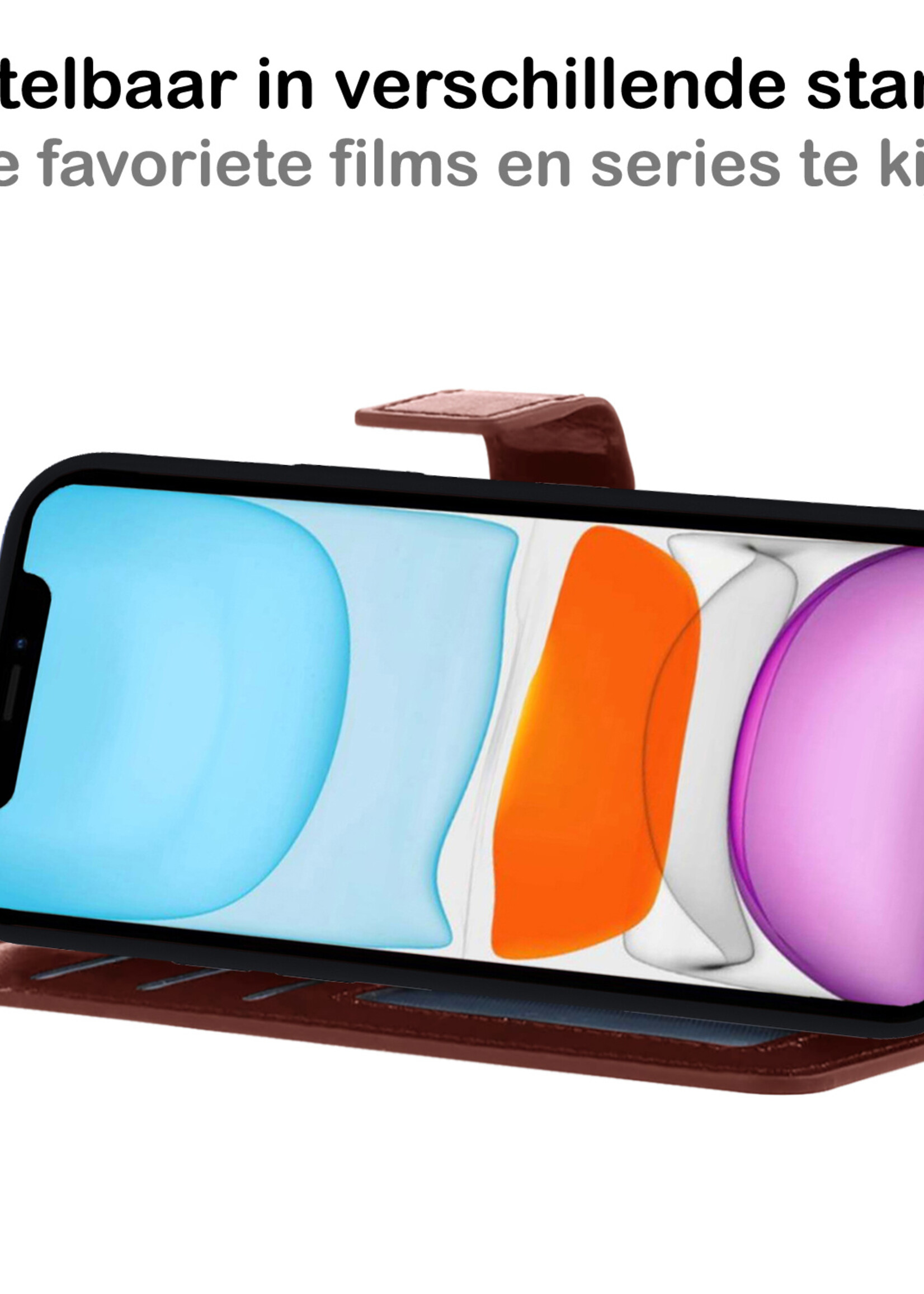 BTH Hoesje Geschikt voor iPhone X Hoesje Book Case Uitneembare 2-in-1 Hoes - Hoes Geschikt voor iPhone X Hoes Wallet Case Pashouder Hoesje - Bruin