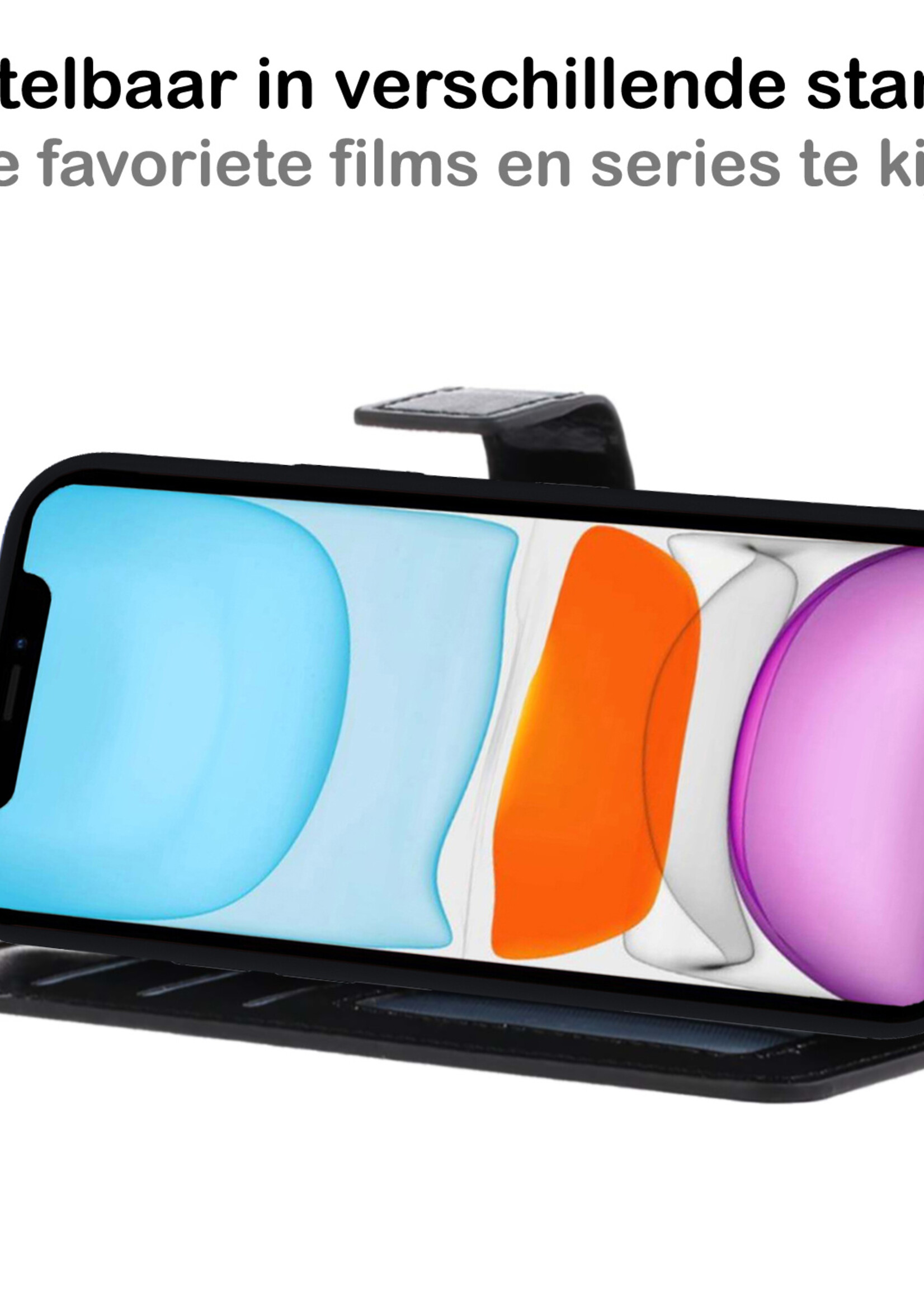 BTH Hoesje Geschikt voor iPhone X Hoesje Book Case Uitneembare 2-in-1 Hoes - Hoes Geschikt voor iPhone X Hoes Wallet Case Pashouder Hoesje - Zwart