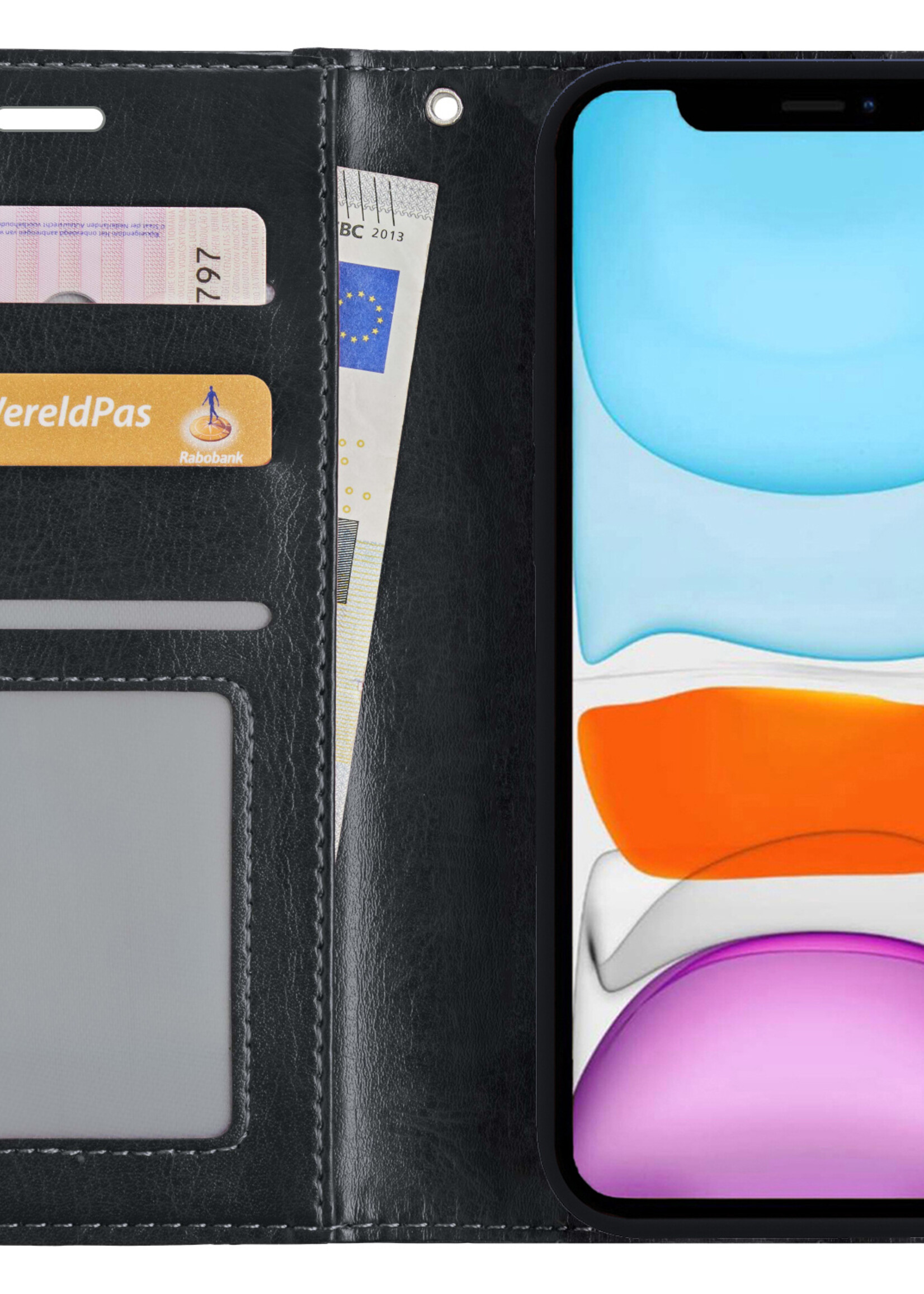 BTH Hoesje Geschikt voor iPhone X Hoesje Book Case Uitneembare 2-in-1 Hoes - Hoes Geschikt voor iPhone X Hoes Wallet Case Pashouder Hoesje - Zwart