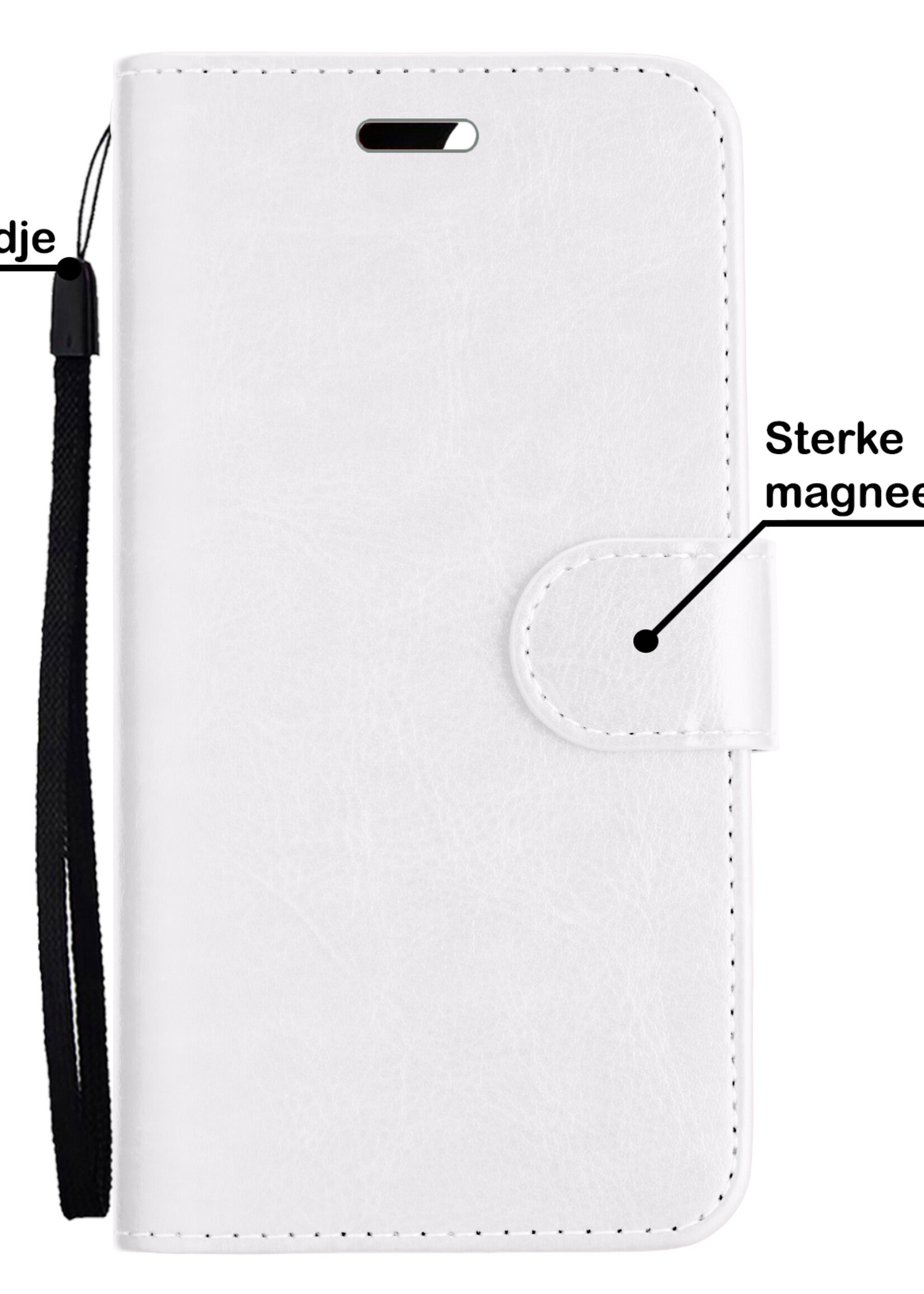 BTH Hoesje Geschikt voor iPhone 13 Pro Max Hoesje Book Case Uitneembare 2-in-1 Hoes - Hoes Geschikt voor iPhone 13 Pro Max Hoes Wallet Case Pashouder Hoesje - Wit