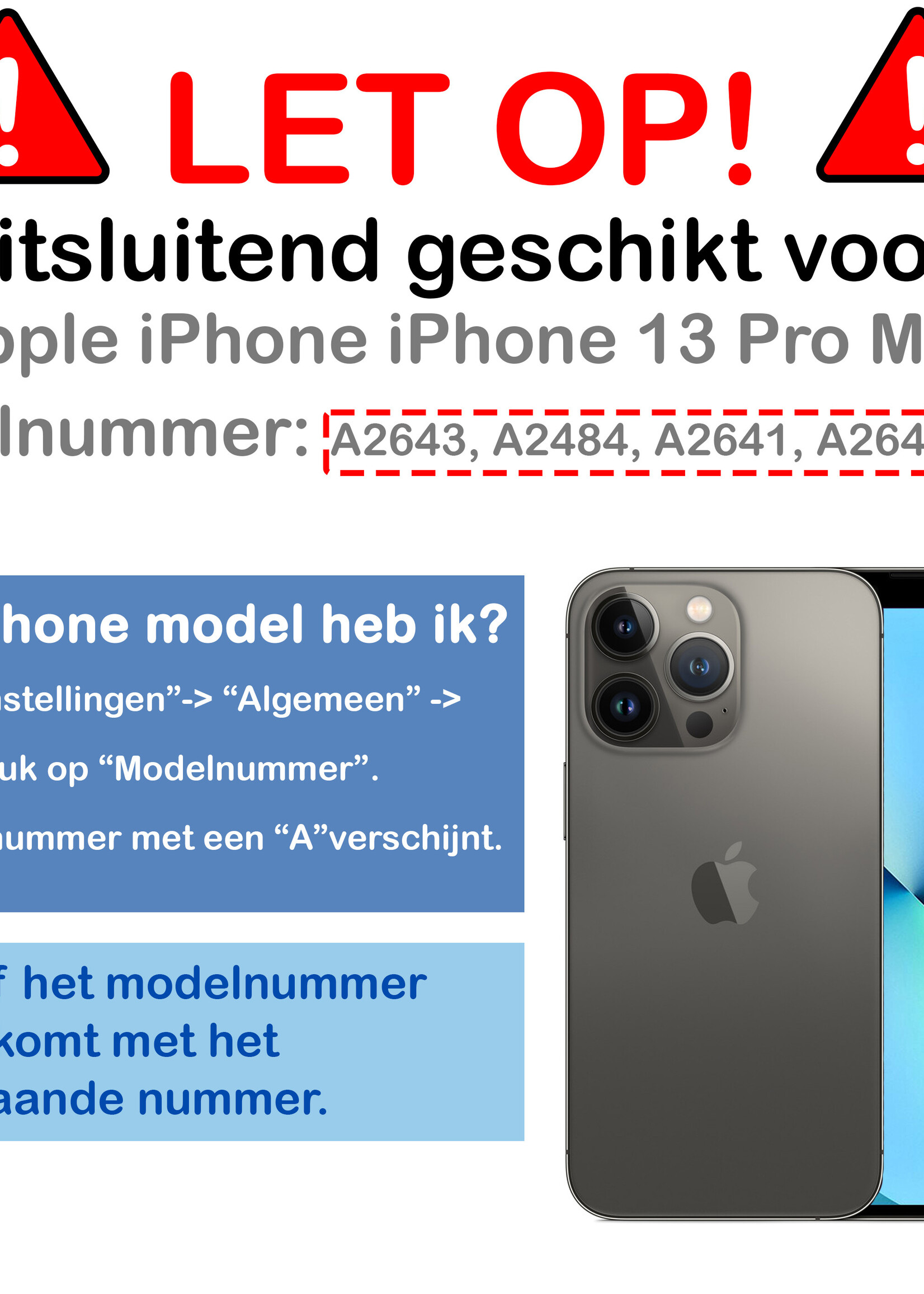 BTH Hoesje Geschikt voor iPhone 13 Pro Max Hoesje Book Case Uitneembare 2-in-1 Hoes - Hoes Geschikt voor iPhone 13 Pro Max Hoes Wallet Case Pashouder Hoesje - Wit