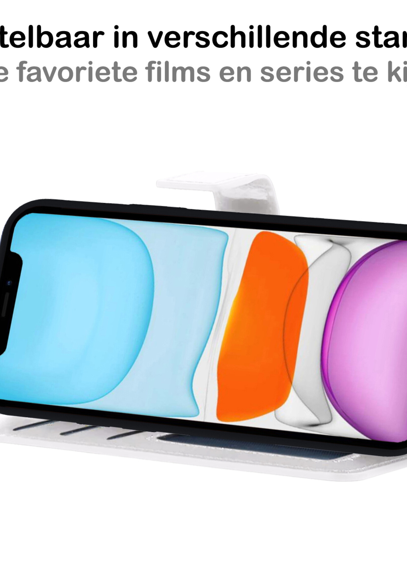 BTH Hoesje Geschikt voor iPhone Xs Max Hoesje Book Case Uitneembare 2-in-1 Hoes - Hoes Geschikt voor iPhone Xs Max Hoes Wallet Case Pashouder Hoesje - Wit