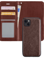 BTH BTH iPhone 13 2-in-1 Hoesje BookCase Uitneembaar - Bruin