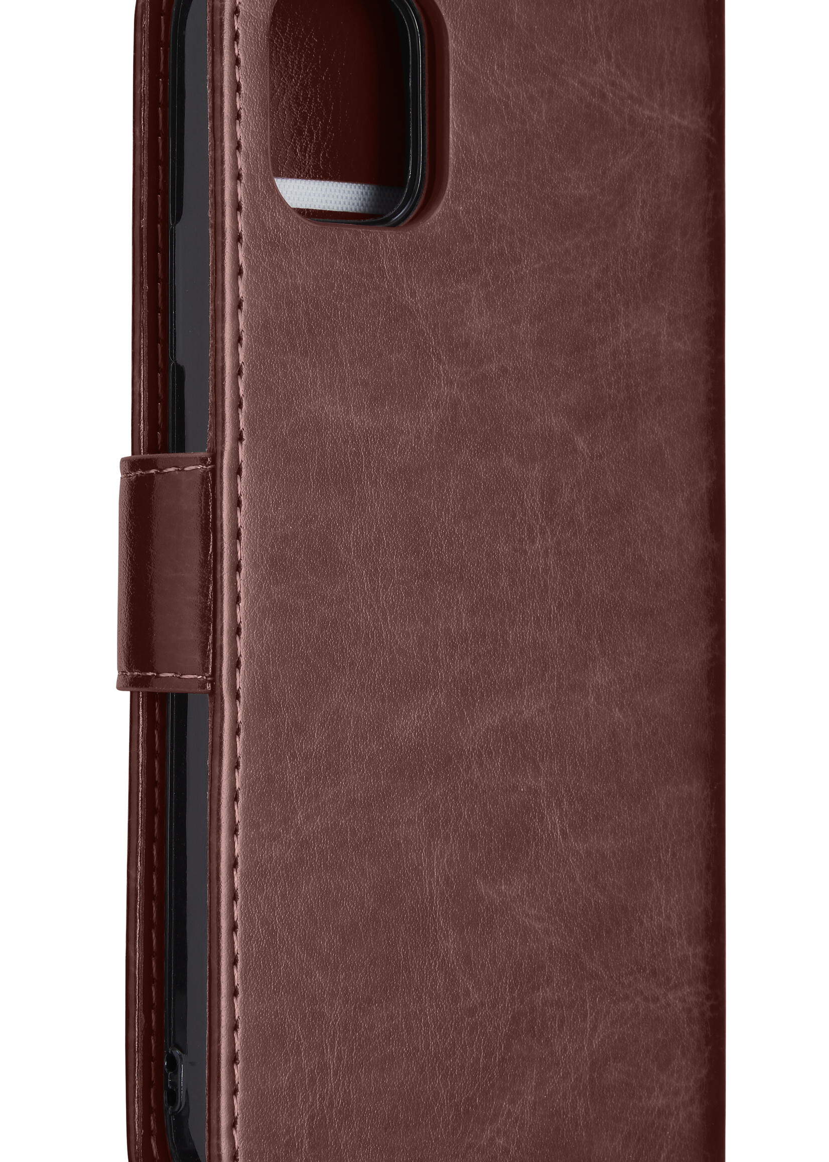 BTH Hoesje Geschikt voor iPhone 12 Mini Hoesje Book Case Uitneembare 2-in-1 Hoes - Hoes Geschikt voor iPhone 12 Mini Hoes Wallet Case Pashouder Hoesje - Bruin