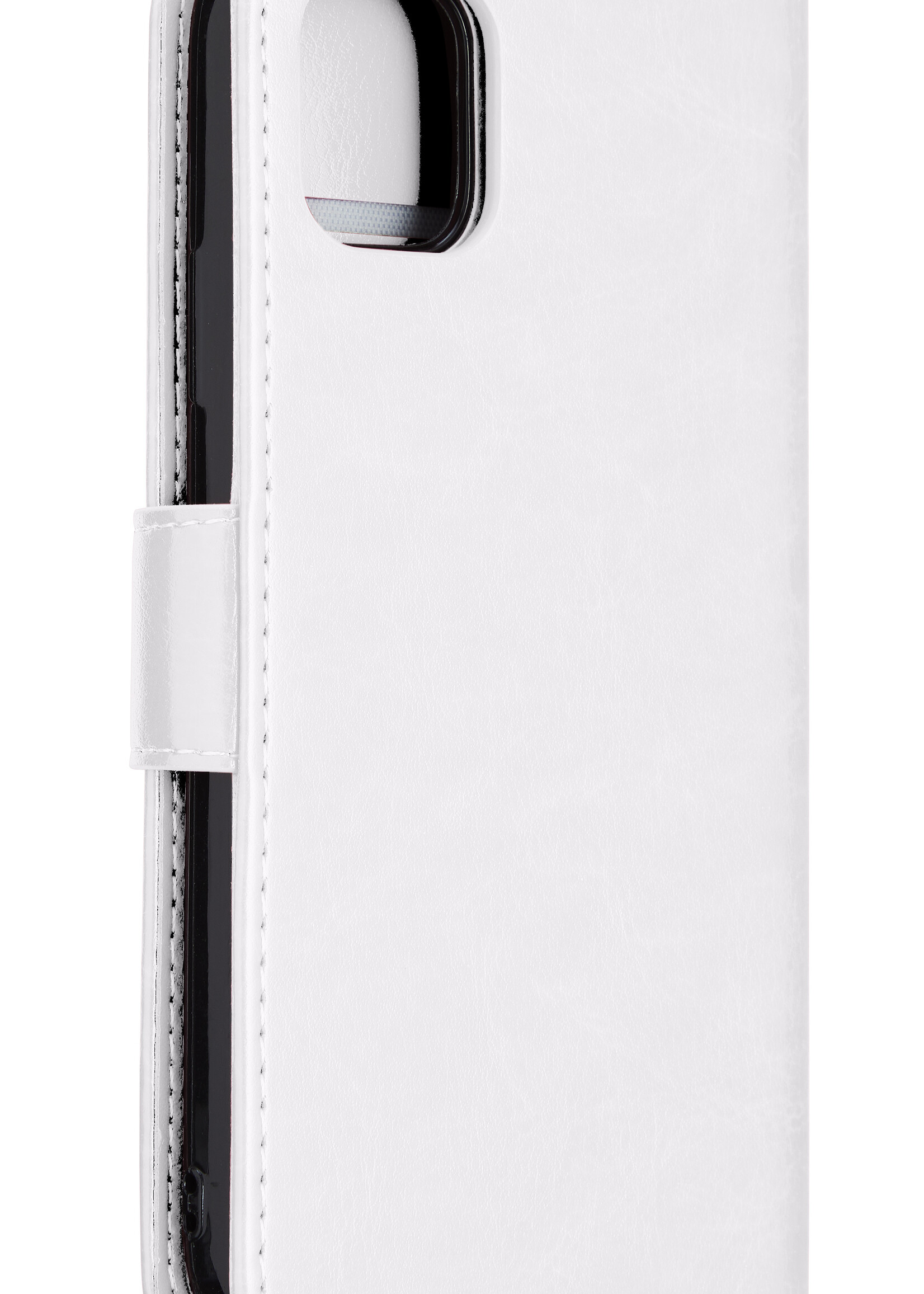 BTH Hoesje Geschikt voor iPhone 12 Mini Hoesje Book Case Uitneembare 2-in-1 Hoes - Hoes Geschikt voor iPhone 12 Mini Hoes Wallet Case Pashouder Hoesje - Wit