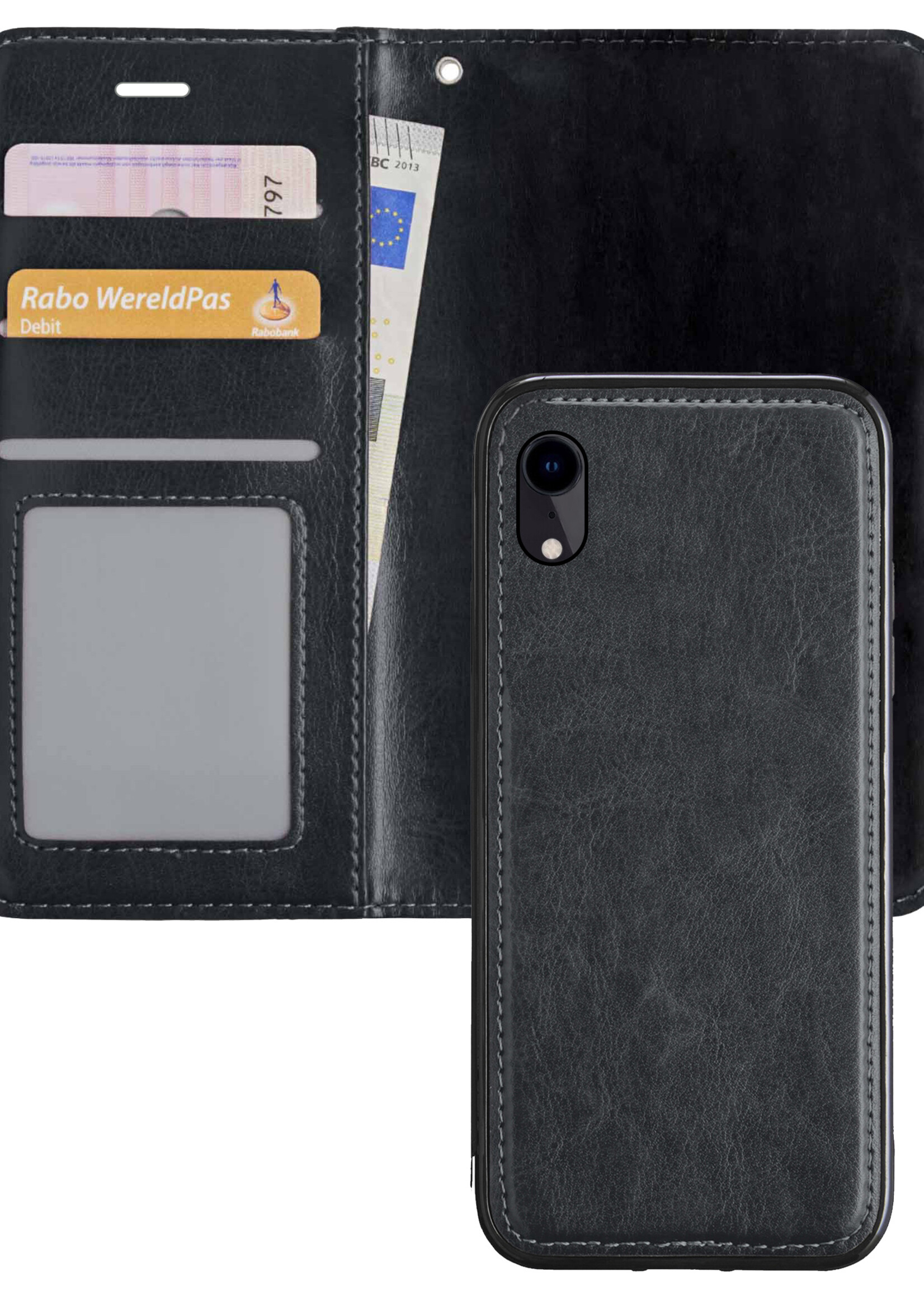 BTH Hoesje Geschikt voor iPhone 12 Mini Hoesje Book Case Uitneembare 2-in-1 Hoes - Hoes Geschikt voor iPhone 12 Mini Hoes Wallet Case Pashouder Hoesje - Zwart