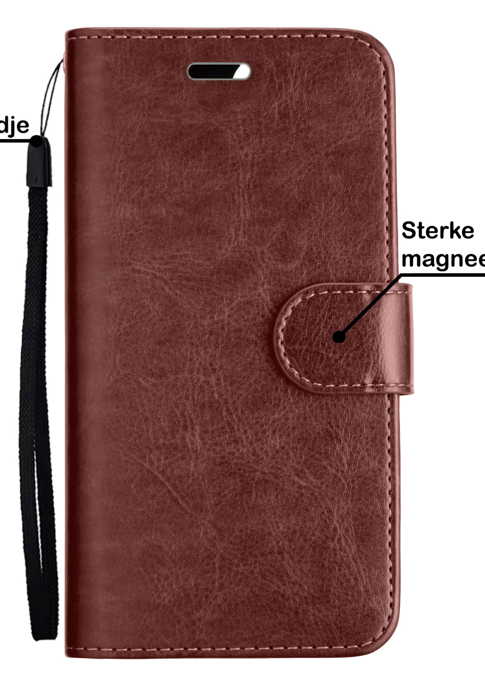 BTH Hoesje Geschikt voor iPhone 12 Pro Max Hoesje Book Case Uitneembare 2-in-1 Hoes - Hoes Geschikt voor iPhone 12 Pro Max Hoes Wallet Case Pashouder Hoesje - Bruin