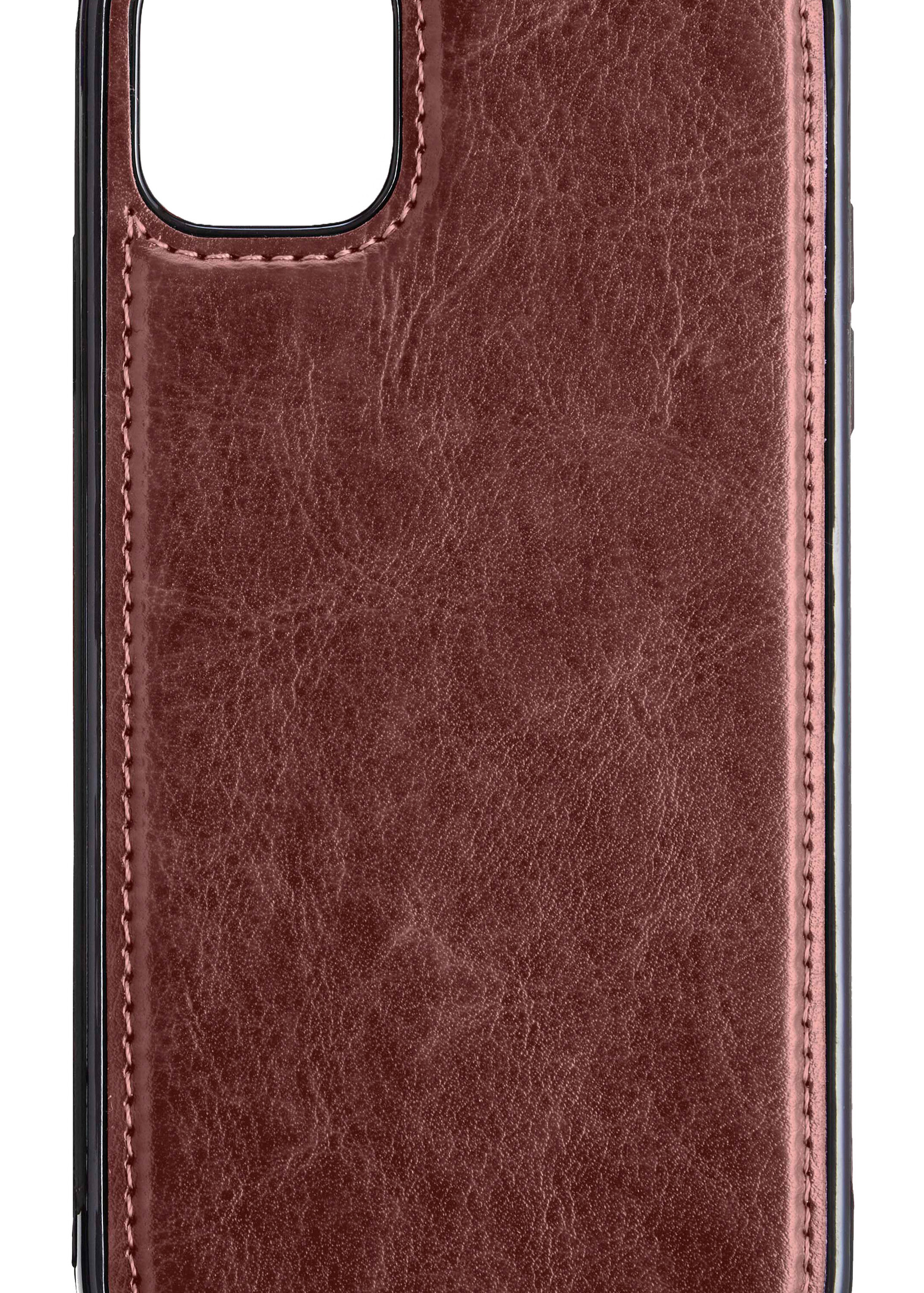 BTH Hoesje Geschikt voor iPhone 12 Pro Max Hoesje Book Case Uitneembare 2-in-1 Hoes - Hoes Geschikt voor iPhone 12 Pro Max Hoes Wallet Case Pashouder Hoesje - Bruin
