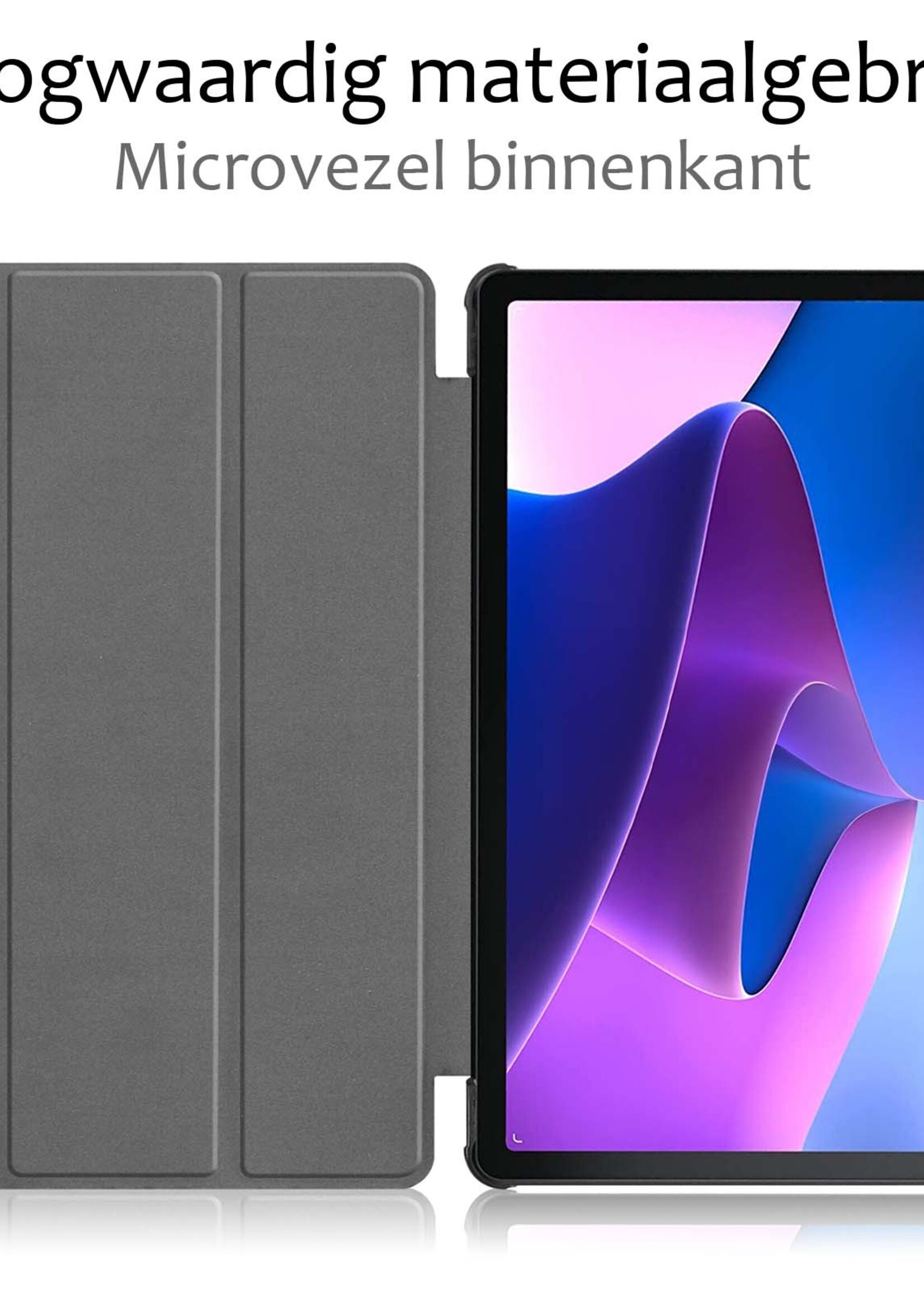 BTH Hoes Geschikt voor Lenovo Tab M10 (3rd gen) Hoes Book Case Hoesje Trifold Cover - Hoesje Geschikt voor Lenovo Tab M10 (3e gen) Hoesje Bookcase - Donkerblauw