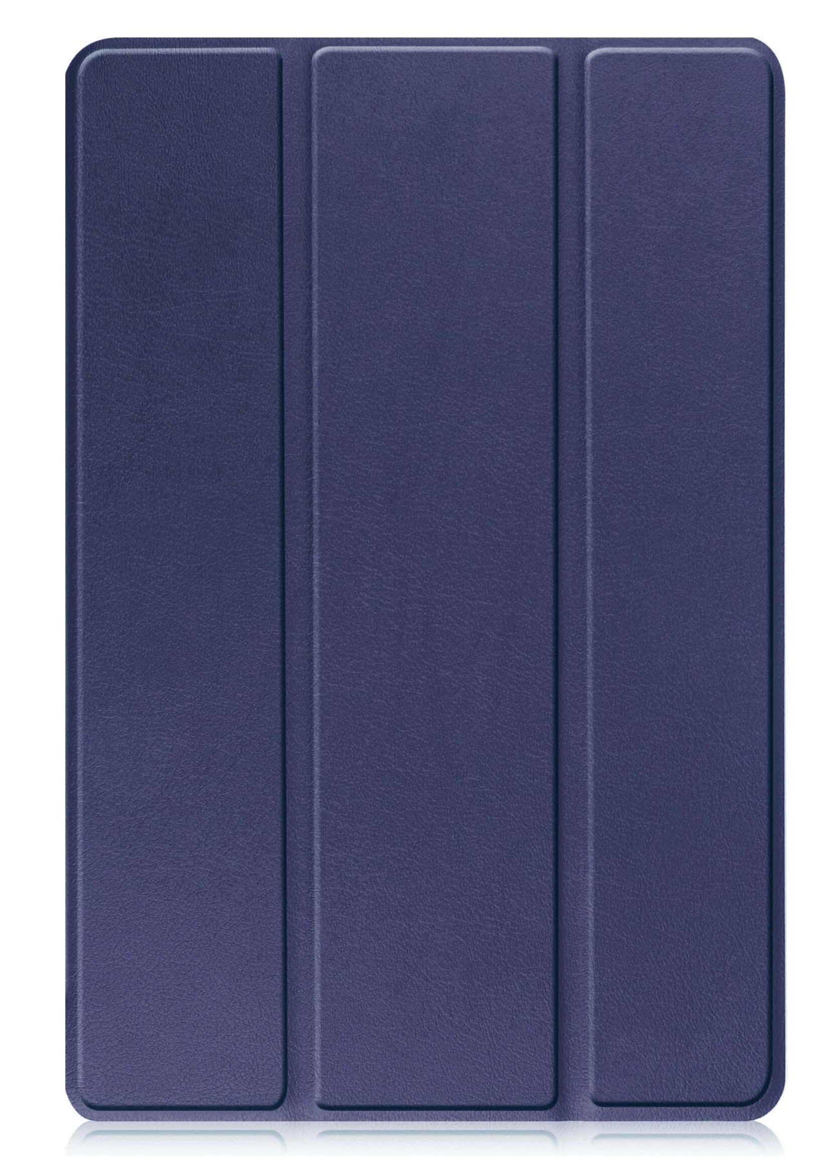 BTH Hoes Geschikt voor Lenovo Tab M10 (3rd gen) Hoes Book Case Hoesje Trifold Cover - Hoesje Geschikt voor Lenovo Tab M10 (3e gen) Hoesje Bookcase - Donkerblauw