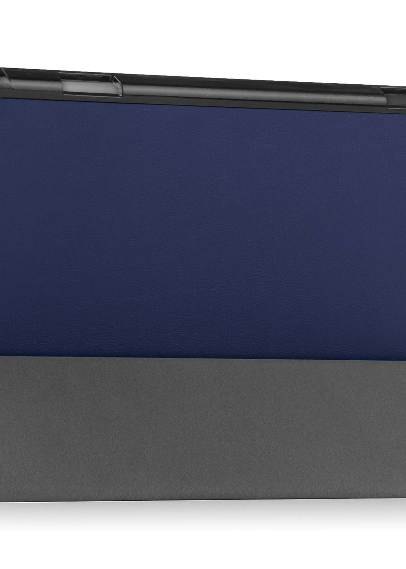BTH Hoes Geschikt voor Lenovo Tab M10 (3rd gen) Hoes Book Case Hoesje Trifold Cover - Hoesje Geschikt voor Lenovo Tab M10 (3e gen) Hoesje Bookcase - Donkerblauw