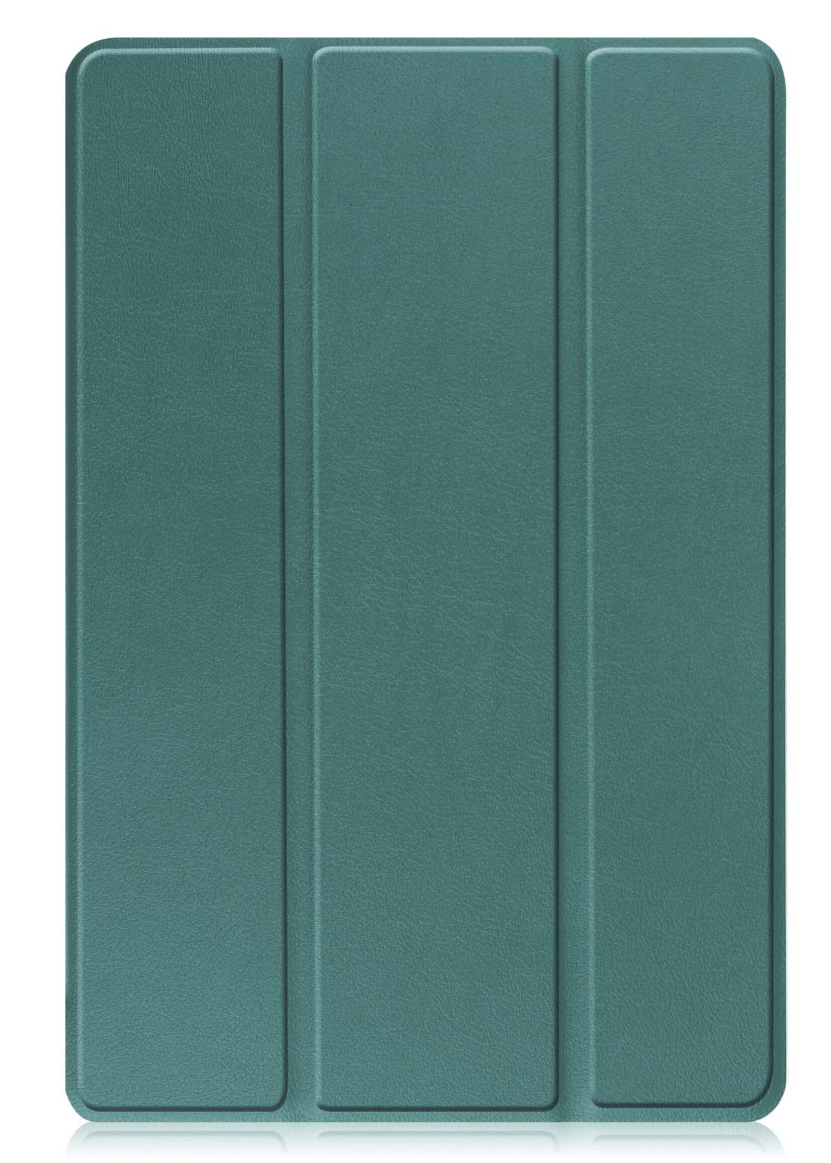 BTH Hoes Geschikt voor Lenovo Tab M10 (3rd gen) Hoes Book Case Hoesje Trifold Cover - Hoesje Geschikt voor Lenovo Tab M10 (3e gen) Hoesje Bookcase - Donkergroen