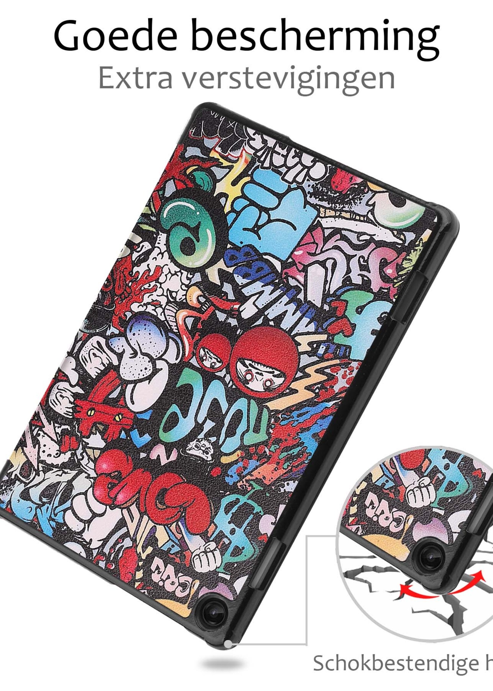 BTH Hoes Geschikt voor Lenovo Tab M10 (3rd gen) Hoes Book Case Hoesje Trifold Cover - Hoesje Geschikt voor Lenovo Tab M10 (3e gen) Hoesje Bookcase - Graffity