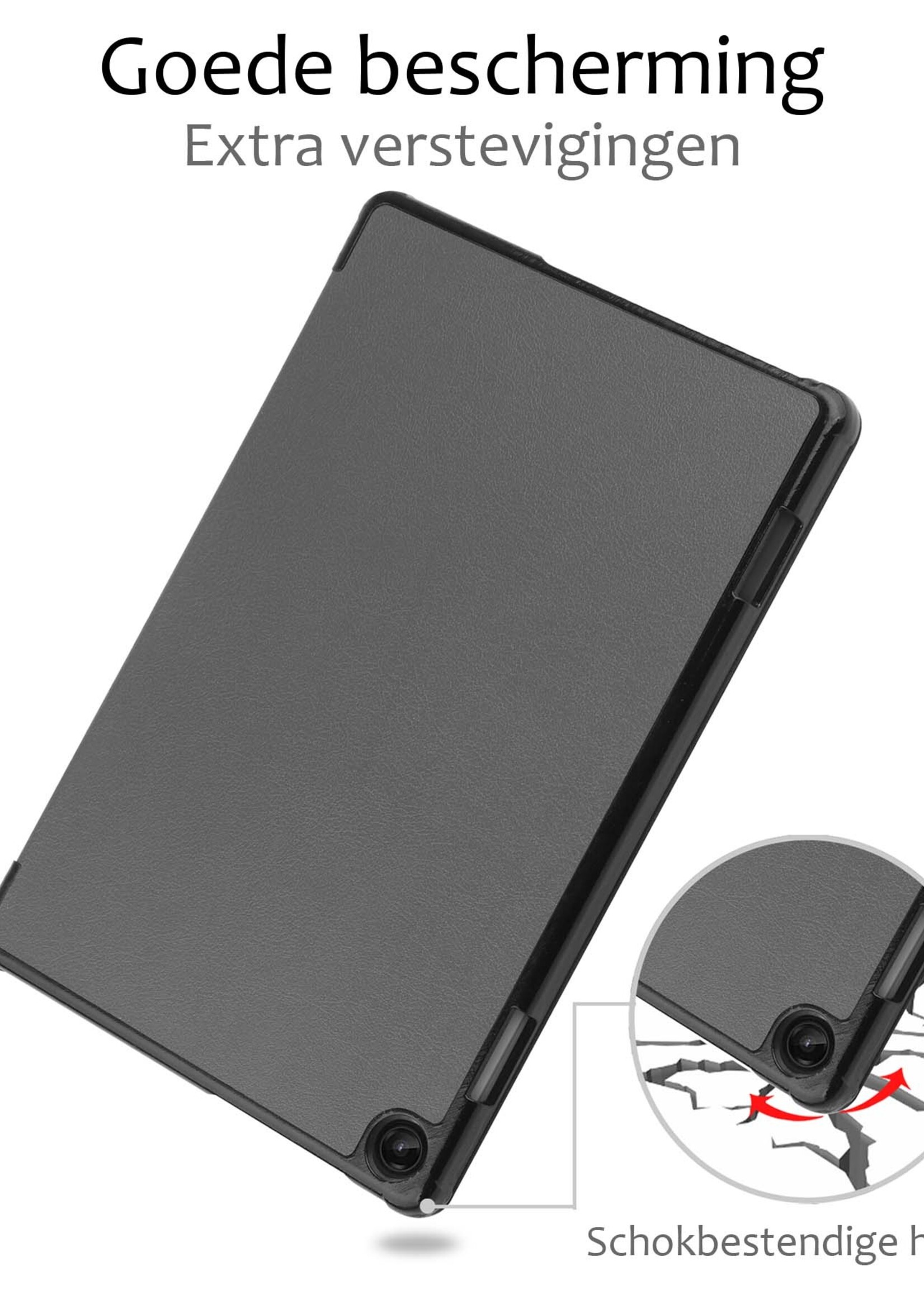 BTH Hoes Geschikt voor Lenovo Tab M10 (3rd gen) Hoes Book Case Hoesje Trifold Cover - Hoesje Geschikt voor Lenovo Tab M10 (3e gen) Hoesje Bookcase - Grijs