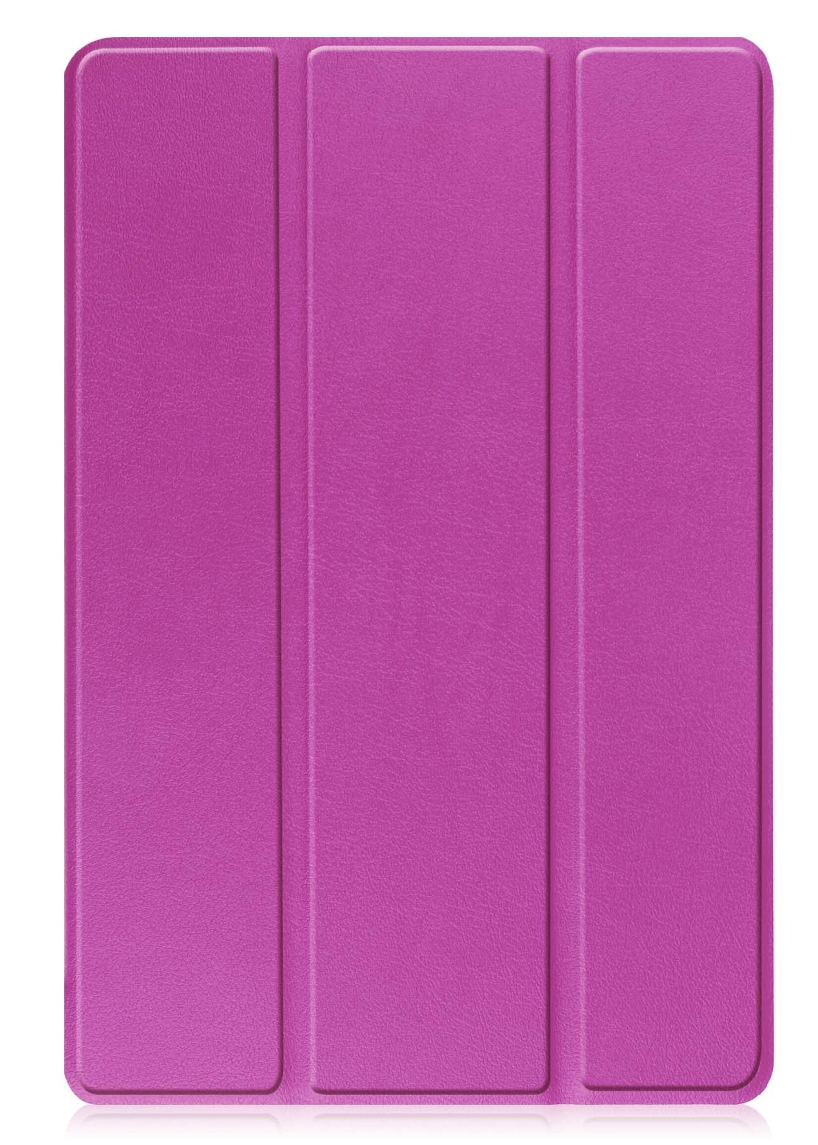 BTH Hoes Geschikt voor Lenovo Tab M10 (3rd gen) Hoes Book Case Hoesje Trifold Cover - Hoesje Geschikt voor Lenovo Tab M10 (3e gen) Hoesje Bookcase - Paars