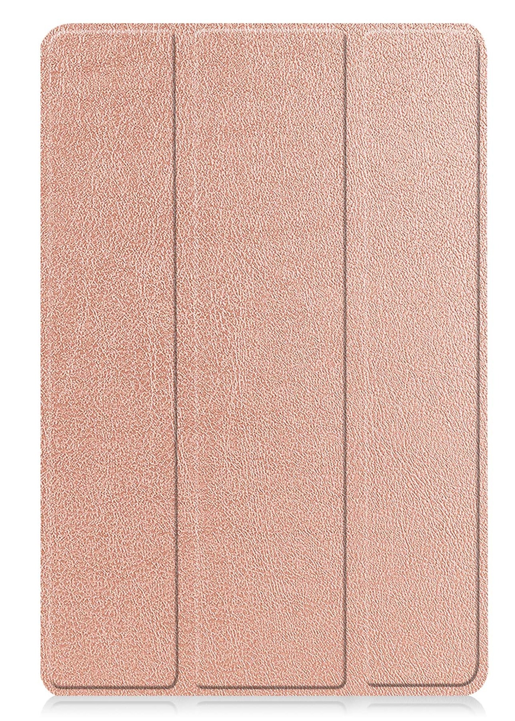 BTH Hoes Geschikt voor Lenovo Tab M10 (3rd gen) Hoes Book Case Hoesje Trifold Cover - Hoesje Geschikt voor Lenovo Tab M10 (3e gen) Hoesje Bookcase - Rosé goud