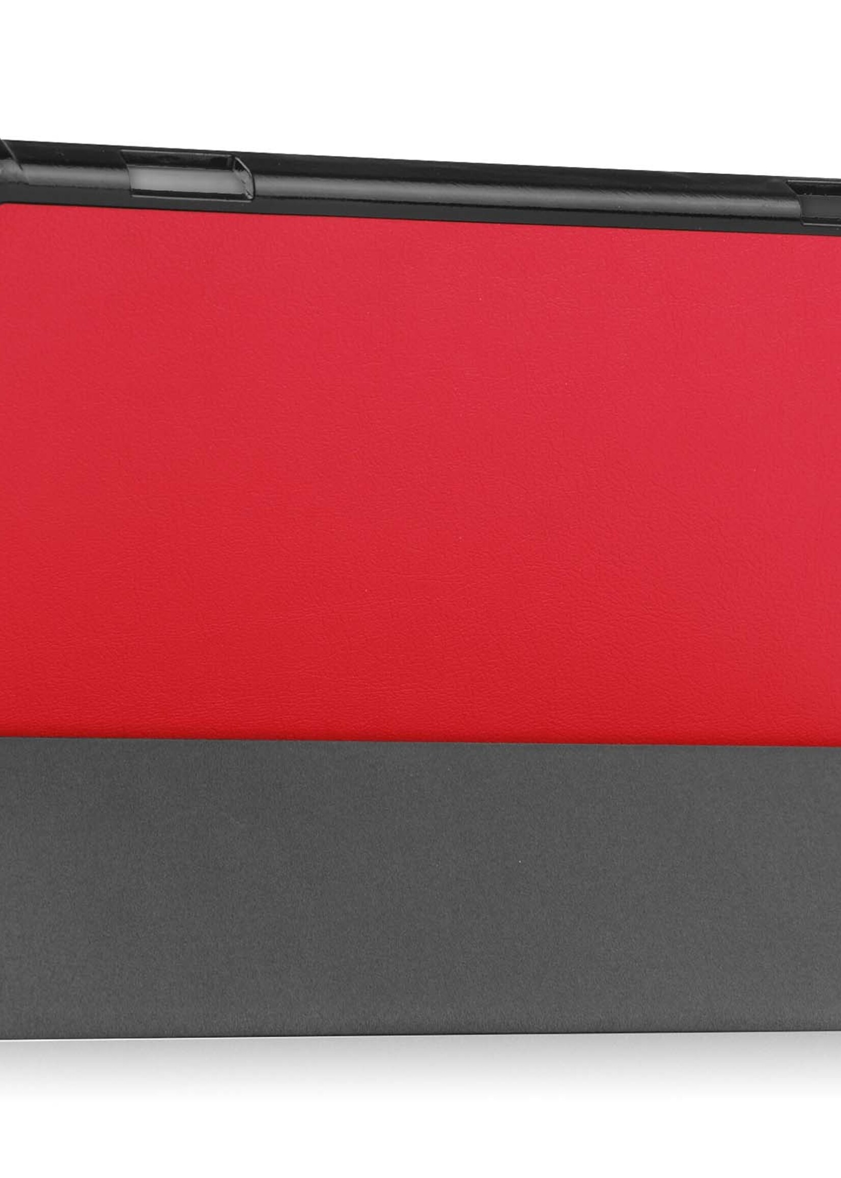 BTH Hoes Geschikt voor Lenovo Tab M10 (3rd gen) Hoes Book Case Hoesje Trifold Cover - Hoesje Geschikt voor Lenovo Tab M10 (3e gen) Hoesje Bookcase - Rood