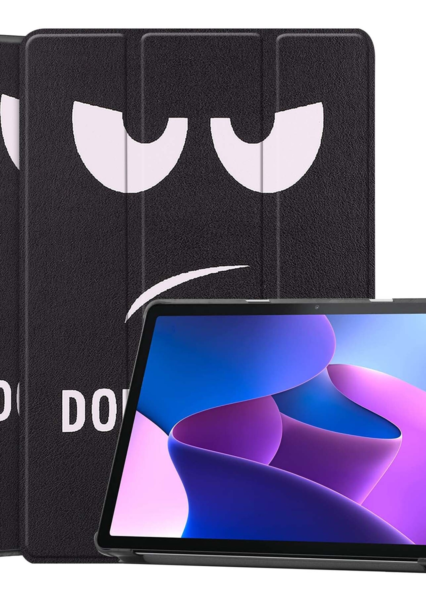 BTH Hoes Geschikt voor Lenovo Tab M10 (3rd gen) Hoes Book Case Hoesje Trifold Cover - Hoesje Geschikt voor Lenovo Tab M10 (3e gen) Hoesje Bookcase - Don't Touch Me