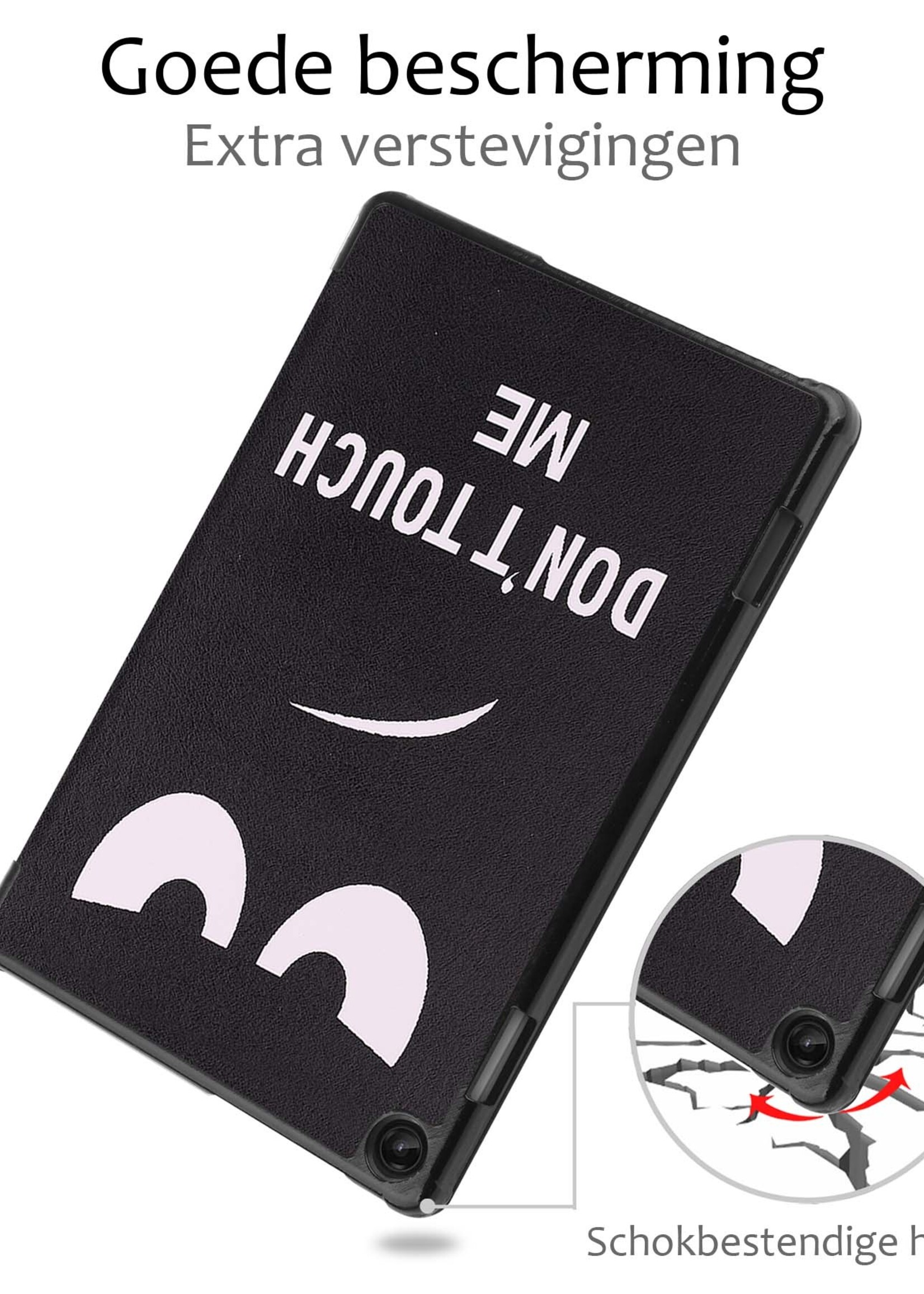 BTH Hoes Geschikt voor Lenovo Tab M10 (3rd gen) Hoes Book Case Hoesje Trifold Cover - Hoesje Geschikt voor Lenovo Tab M10 (3e gen) Hoesje Bookcase - Don't Touch Me