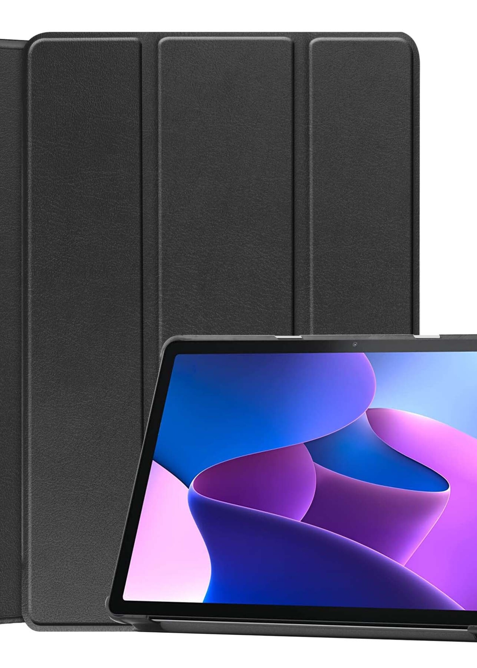 BTH Hoes Geschikt voor Lenovo Tab M10 (3rd gen) Hoes Book Case Hoesje Trifold Cover - Hoesje Geschikt voor Lenovo Tab M10 (3e gen) Hoesje Bookcase - Zwart