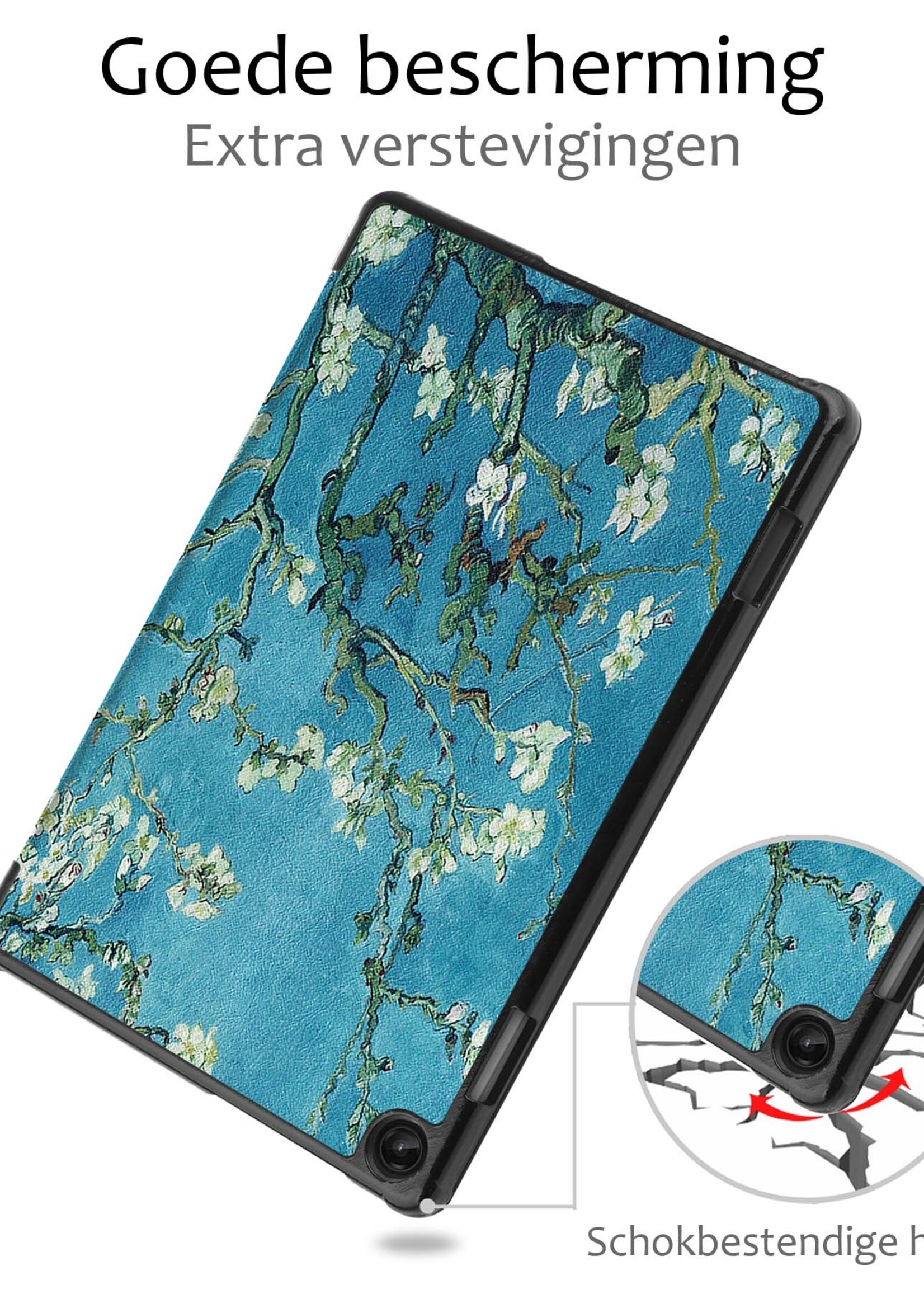 BTH Hoes Geschikt voor Lenovo Tab M10 (3rd gen) Hoes Book Case Hoesje Trifold Cover Met Screenprotector - Hoesje Geschikt voor Lenovo Tab M10 (3e gen) Hoesje Bookcase - Bloesem