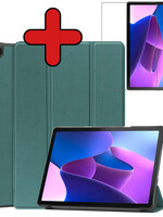 BTH BTH Lenovo Tab M10 (Gen 3) Hoesje Met Screenprotector - Donkergroen