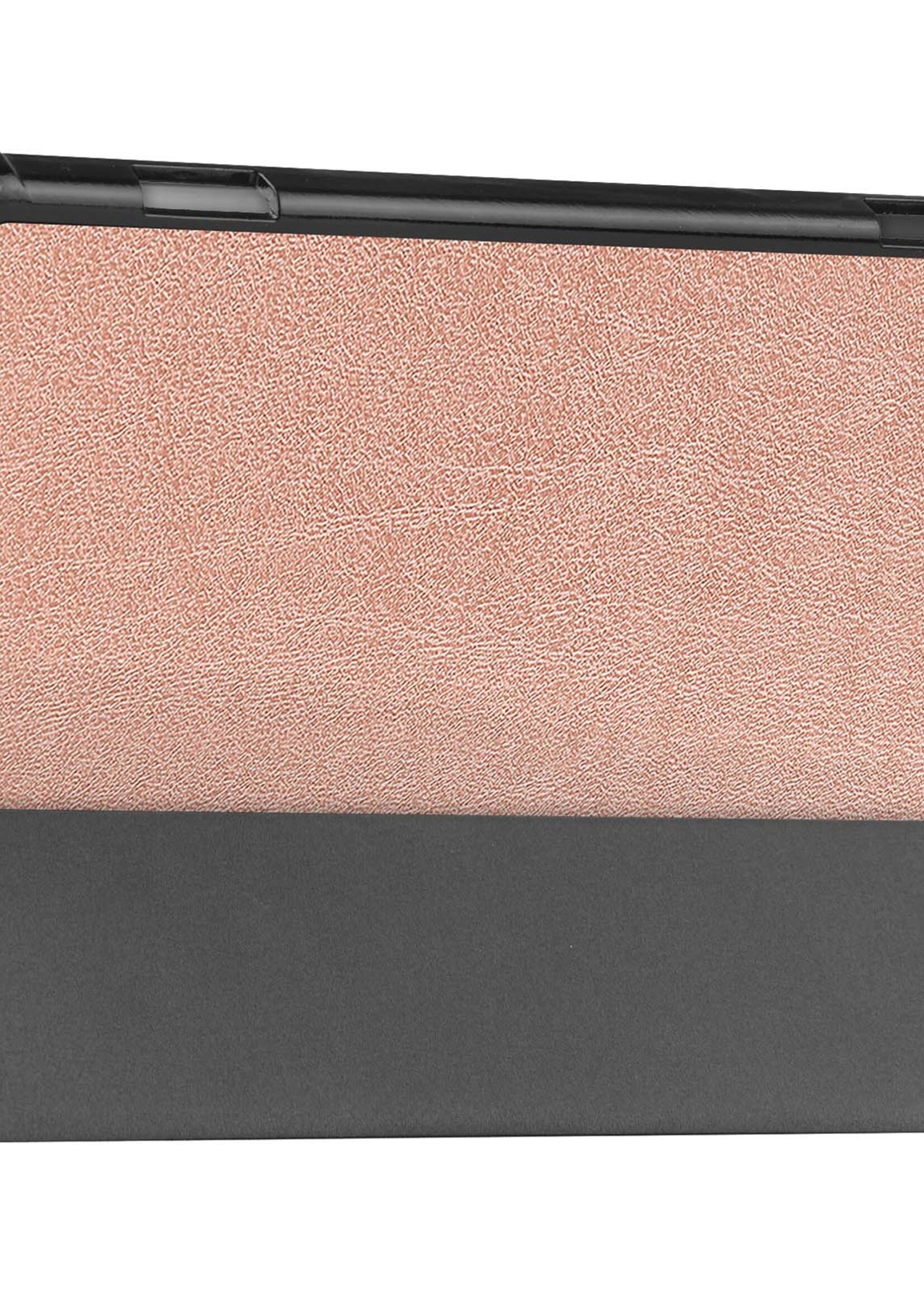 BTH Hoes Geschikt voor Lenovo Tab M10 (3rd gen) Hoes Book Case Hoesje Trifold Cover Met Screenprotector - Hoesje Geschikt voor Lenovo Tab M10 (3e gen) Hoesje Bookcase - Rosé goud
