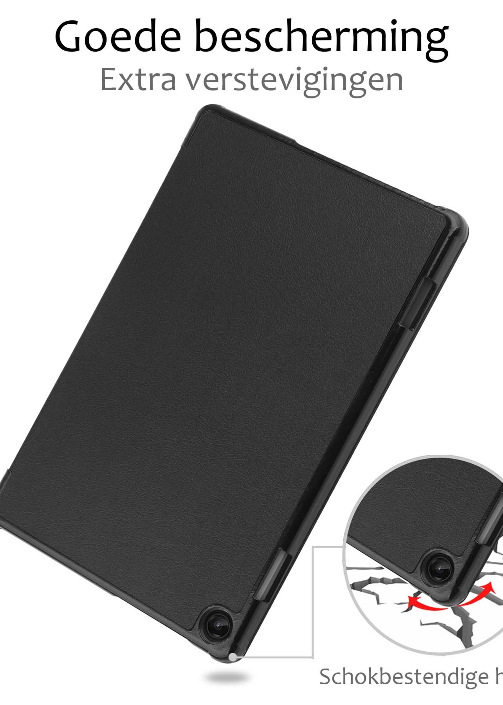 BTH Hoes Geschikt voor Lenovo Tab M10 (3rd gen) Hoes Book Case Hoesje Trifold Cover Met Screenprotector - Hoesje Geschikt voor Lenovo Tab M10 (3e gen) Hoesje Bookcase - Zwart