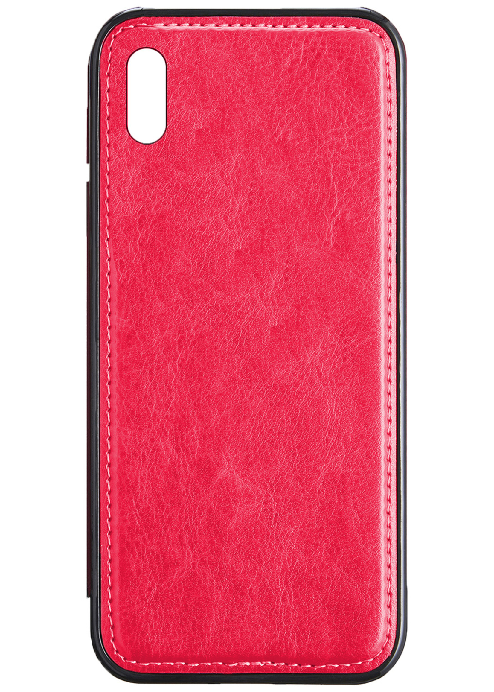 BTH Hoesje Geschikt voor iPhone X Hoesje Book Case Uitneembare 2-in-1 Hoes - Hoes Geschikt voor iPhone X Hoes Wallet Case Pashouder Hoesje - Donkerroze