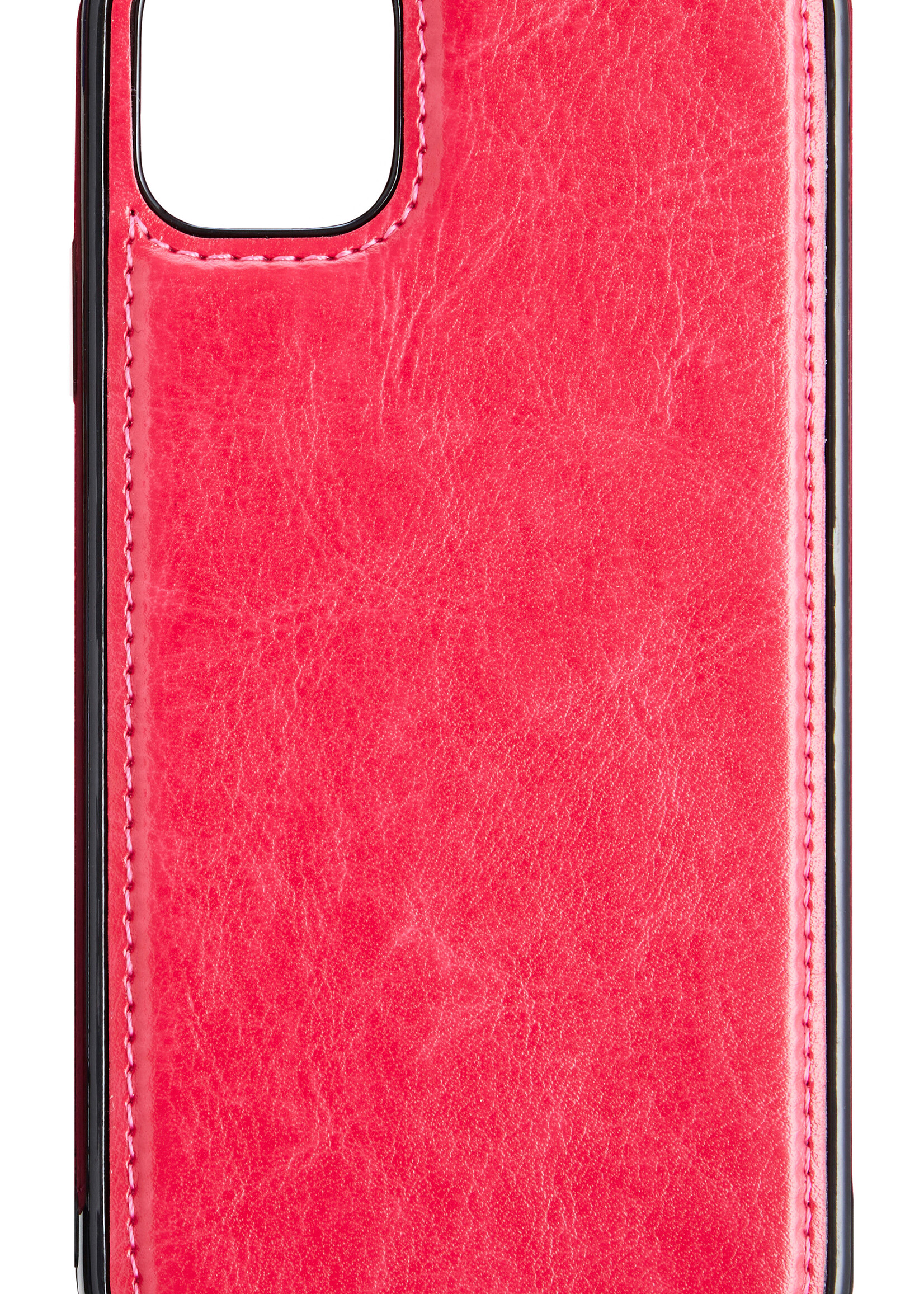 BTH Hoesje Geschikt voor iPhone 12 Pro Max Hoesje Book Case Uitneembare 2-in-1 Hoes - Hoes Geschikt voor iPhone 12 Pro Max Hoes Wallet Case Pashouder Hoesje - Donkerroze