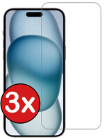 BTH BTH iPhone 15 Pro Screenprotector Glas Met Dichte Notch - 3 PACK
