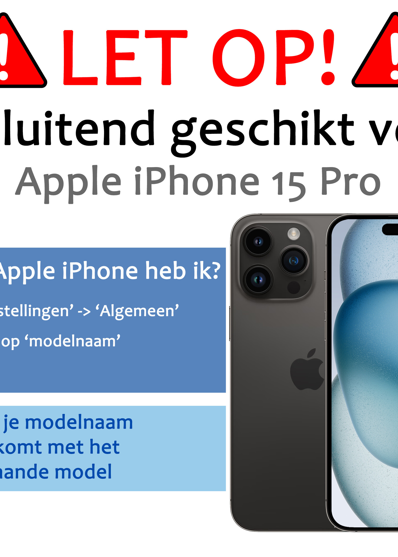 BTH Screenprotector Geschikt voor iPhone 15 Pro Screenprotector Glas Gehard Tempered Glass - Screenprotector Geschikt voor iPhone 15 Pro Screen Protector Screen Cover - 3 PACK