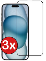 BTH BTH iPhone 15 Screenprotector Glas Full Cover 2D - 3 PACK