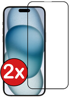 BTH BTH iPhone 15 Pro Max Screenprotector Glas Full Cover 2D - 2 PACK