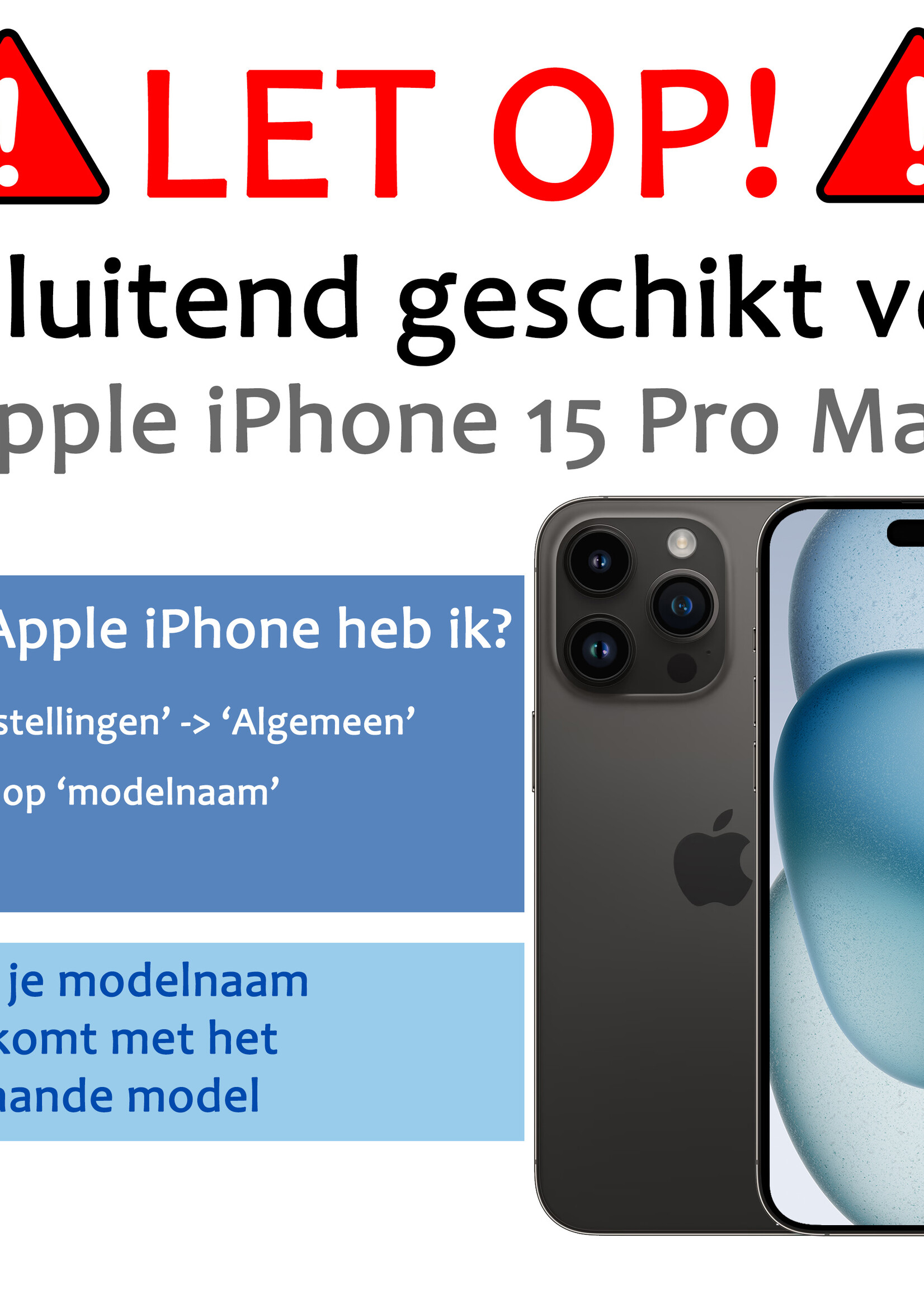 BTH Screenprotector Geschikt voor iPhone 15 Pro Max Screenprotector Glas Gehard Tempered Glass Full Cover - Screenprotector Geschikt voor iPhone 15 Pro Max Screen Protector Screen Cover - 2 PACK