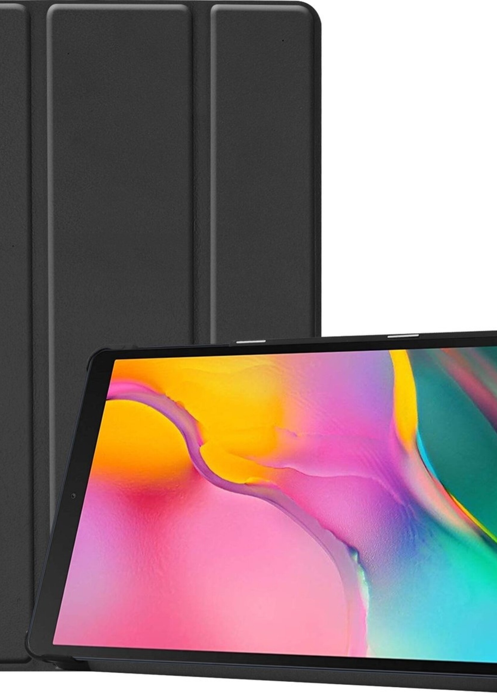 BTH Hoes Geschikt voor Samsung Galaxy Tab A 10.1 2019 Hoes Book Case Hoesje Trifold Cover - Hoesje Geschikt voor Samsung Tab A 10.1 2019 Hoesje Bookcase - Zwart