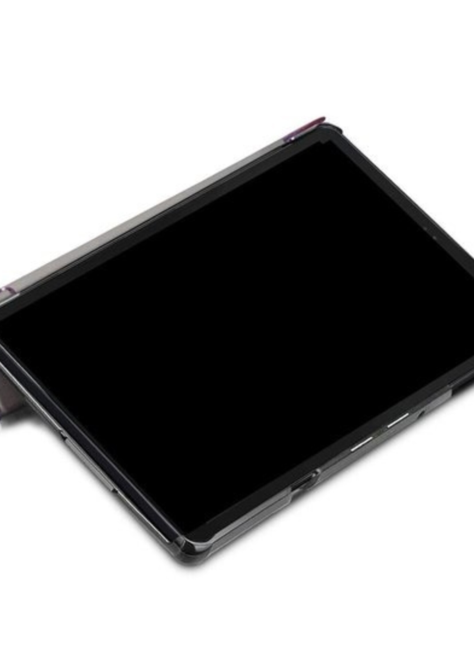 BTH Hoes Geschikt voor Samsung Galaxy Tab A 10.1 2019 Hoes Book Case Hoesje Trifold Cover - Hoesje Geschikt voor Samsung Tab A 10.1 2019 Hoesje Bookcase - Zwart