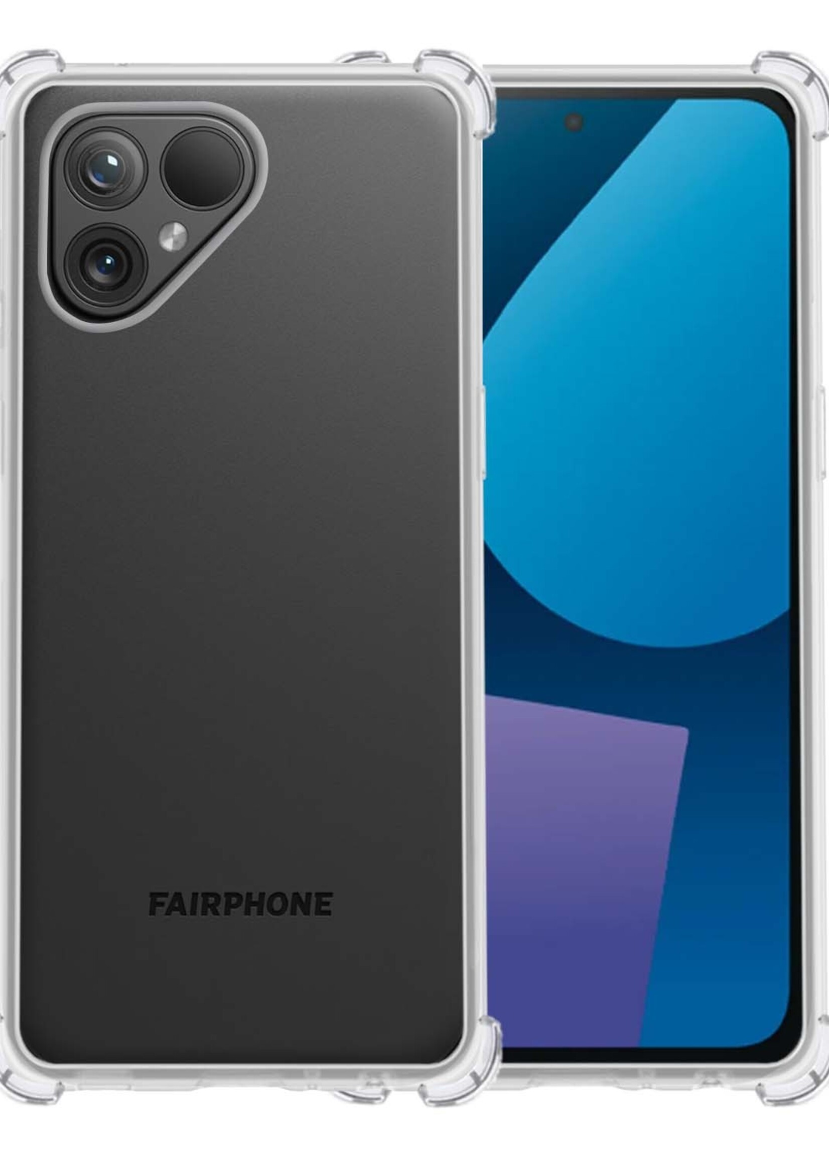 BTH Hoesje Geschikt voor Fairphone 5 Hoesje Siliconen Shock Proof Case Hoes - Hoes Geschikt voor Fairphone 5 Hoes Cover Case Shockproof - Transparant
