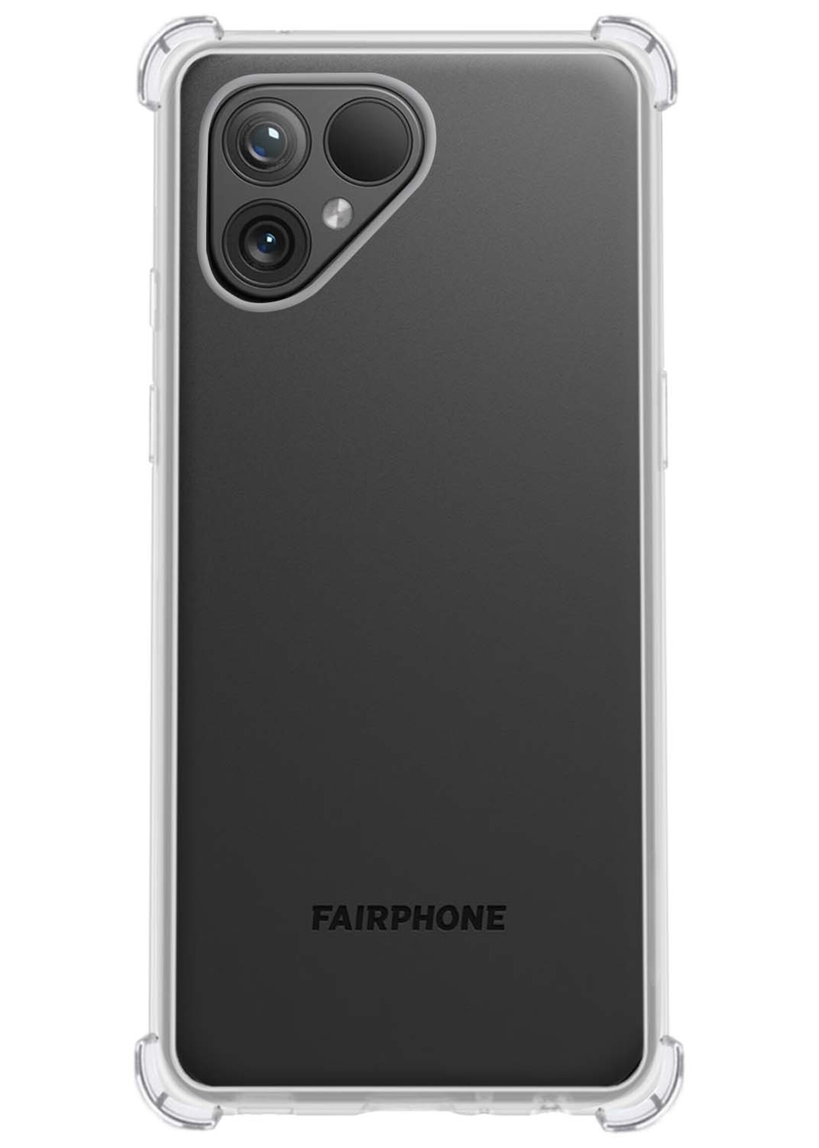 BTH Hoesje Geschikt voor Fairphone 5 Hoesje Siliconen Shock Proof Case Hoes Met Screenprotector - Hoes Geschikt voor Fairphone 5 Hoes Cover Case Shockproof - Transparant