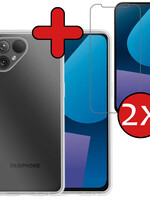 BTH BTH Fairphone 5 Hoesje Siliconen Met 2x Screenprotector - Transparant