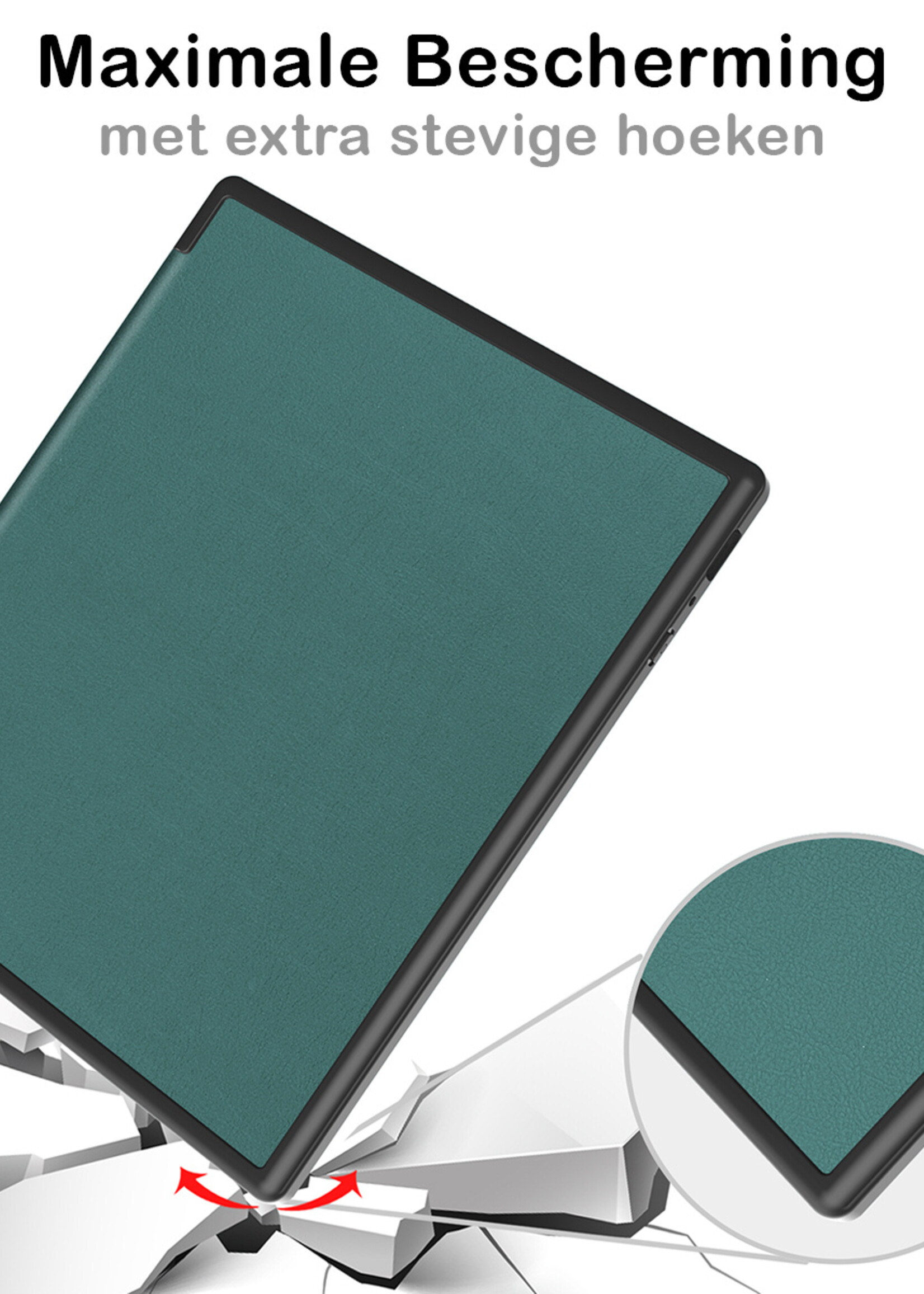 BTH Hoesje Geschikt voor Kobo Elipsa 2E Hoesje Luxe Bescherm Case Met Screenprotector - Hoes Geschikt voor Kobo Elipsa 2E Hoes Book Cover - Donkergroen