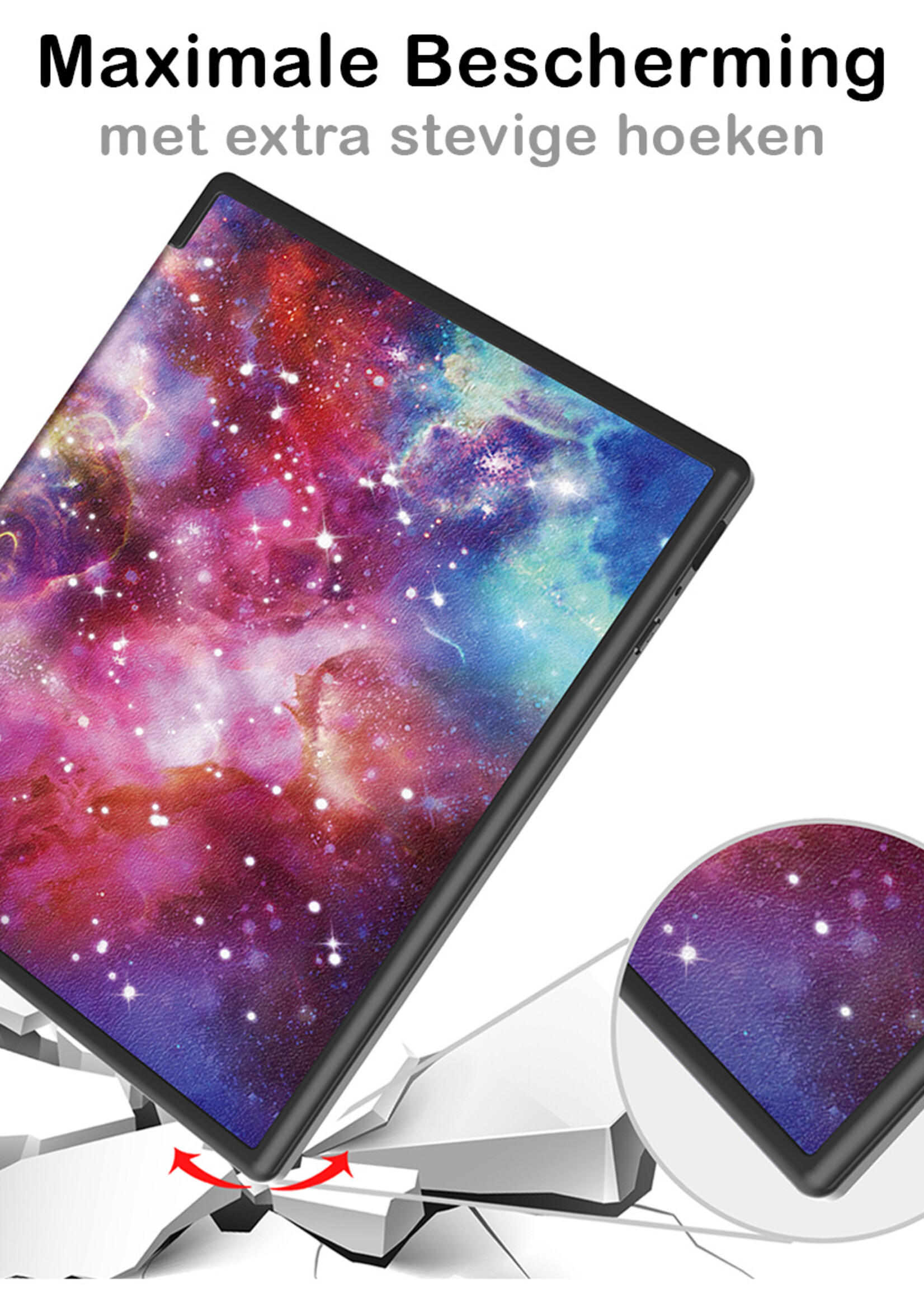 BTH Hoesje Geschikt voor Kobo Elipsa 2E Hoesje Luxe Bescherm Case Met Screenprotector - Hoes Geschikt voor Kobo Elipsa 2E Hoes Book Cover - Galaxy