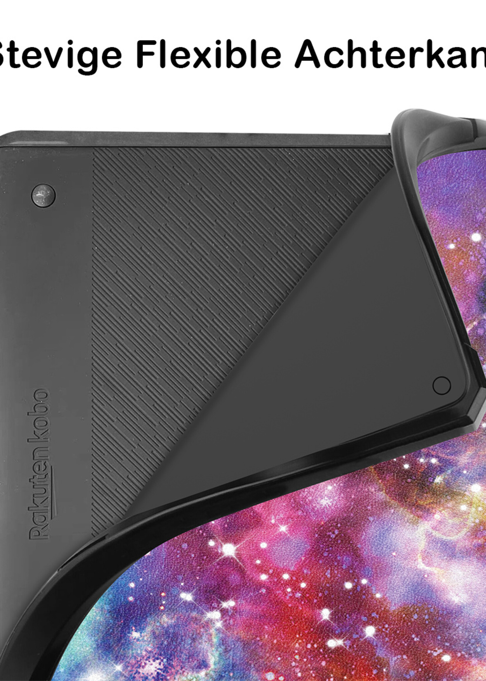 BTH Hoesje Geschikt voor Kobo Elipsa 2E Hoesje Luxe Bescherm Case Met Screenprotector - Hoes Geschikt voor Kobo Elipsa 2E Hoes Book Cover - Galaxy