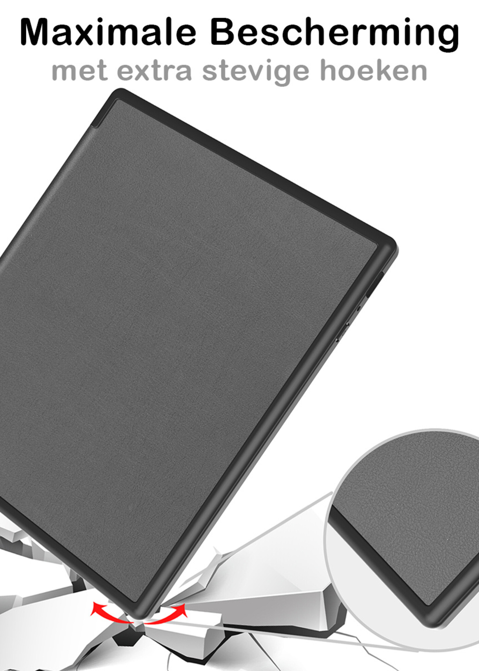 BTH Hoesje Geschikt voor Kobo Elipsa 2E Hoesje Luxe Bescherm Case Met Screenprotector - Hoes Geschikt voor Kobo Elipsa 2E Hoes Book Cover - Grijs