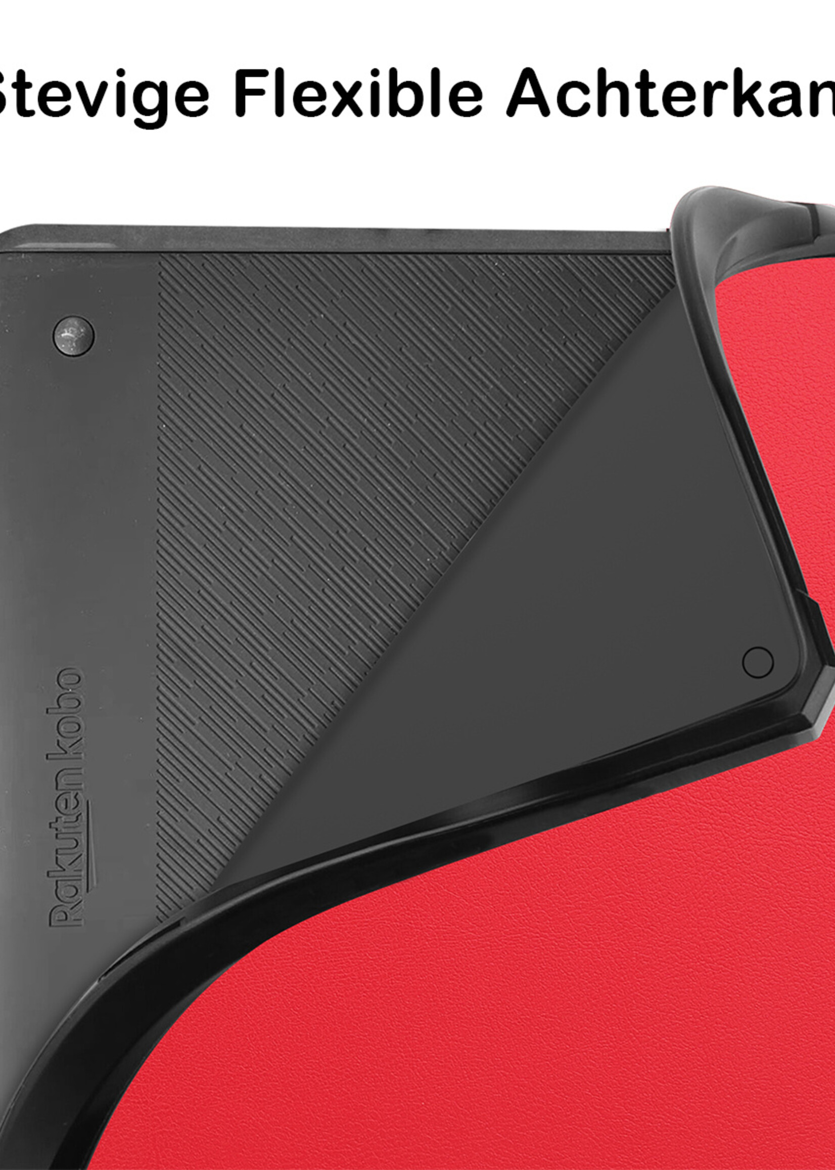 BTH Hoesje Geschikt voor Kobo Elipsa 2E Hoesje Luxe Bescherm Case Met Screenprotector - Hoes Geschikt voor Kobo Elipsa 2E Hoes Book Cover - Rood