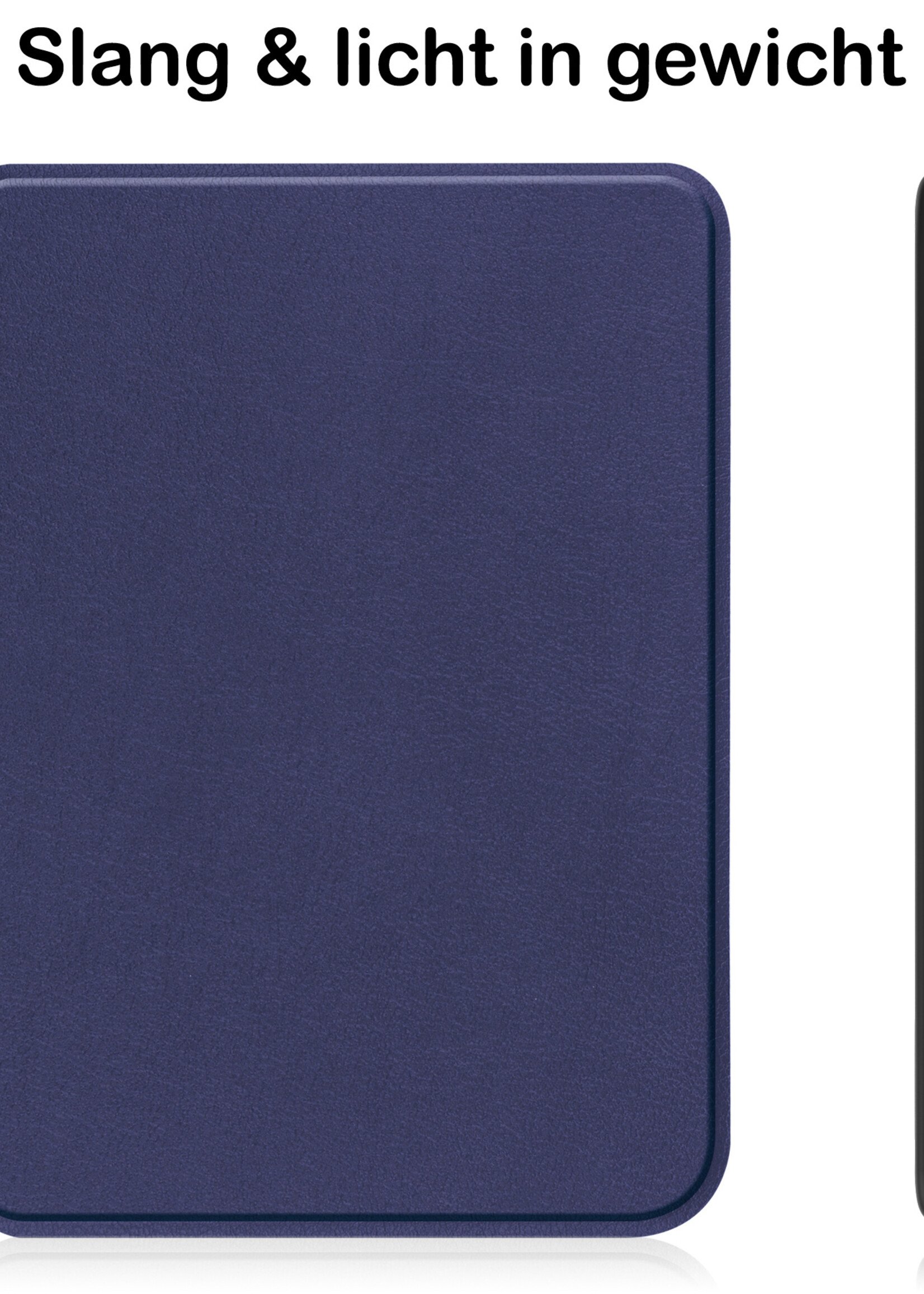 BTH Hoesje Geschikt voor Kobo Clara 2E Hoesje Luxe Bescherm Case Met Screenprotector - Hoes Geschikt voor Kobo Clara 2E Hoes Book Cover - Donkerblauw